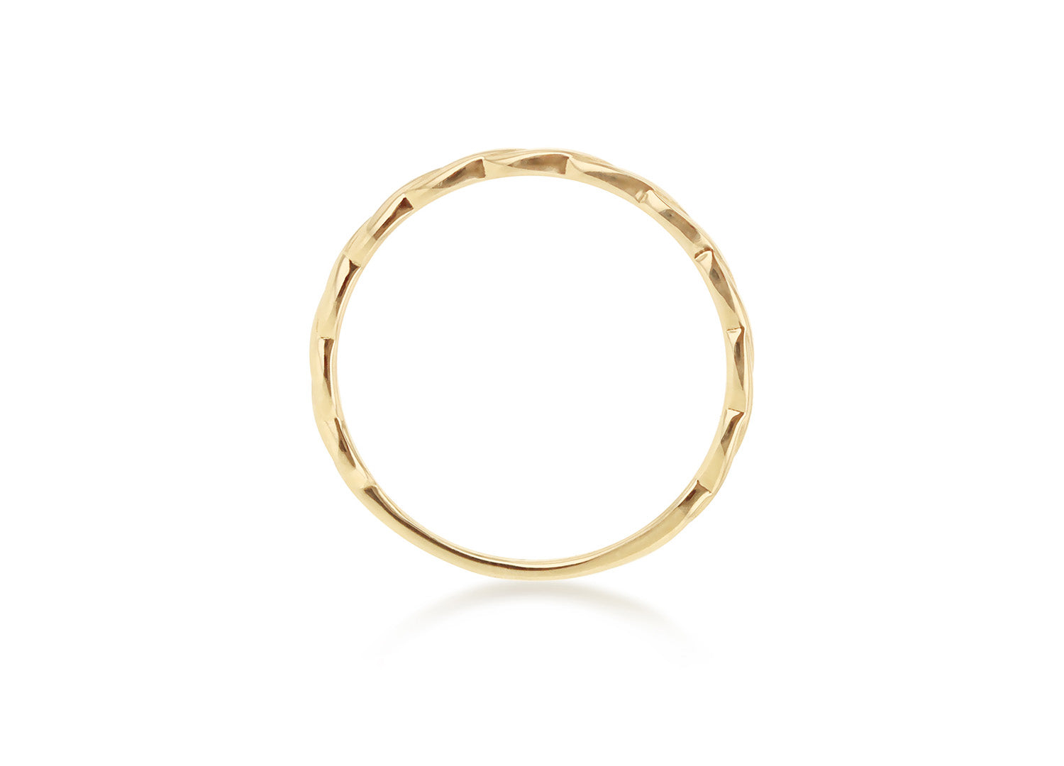 9ct Yellow Gold Twist Slim Stacker Ring