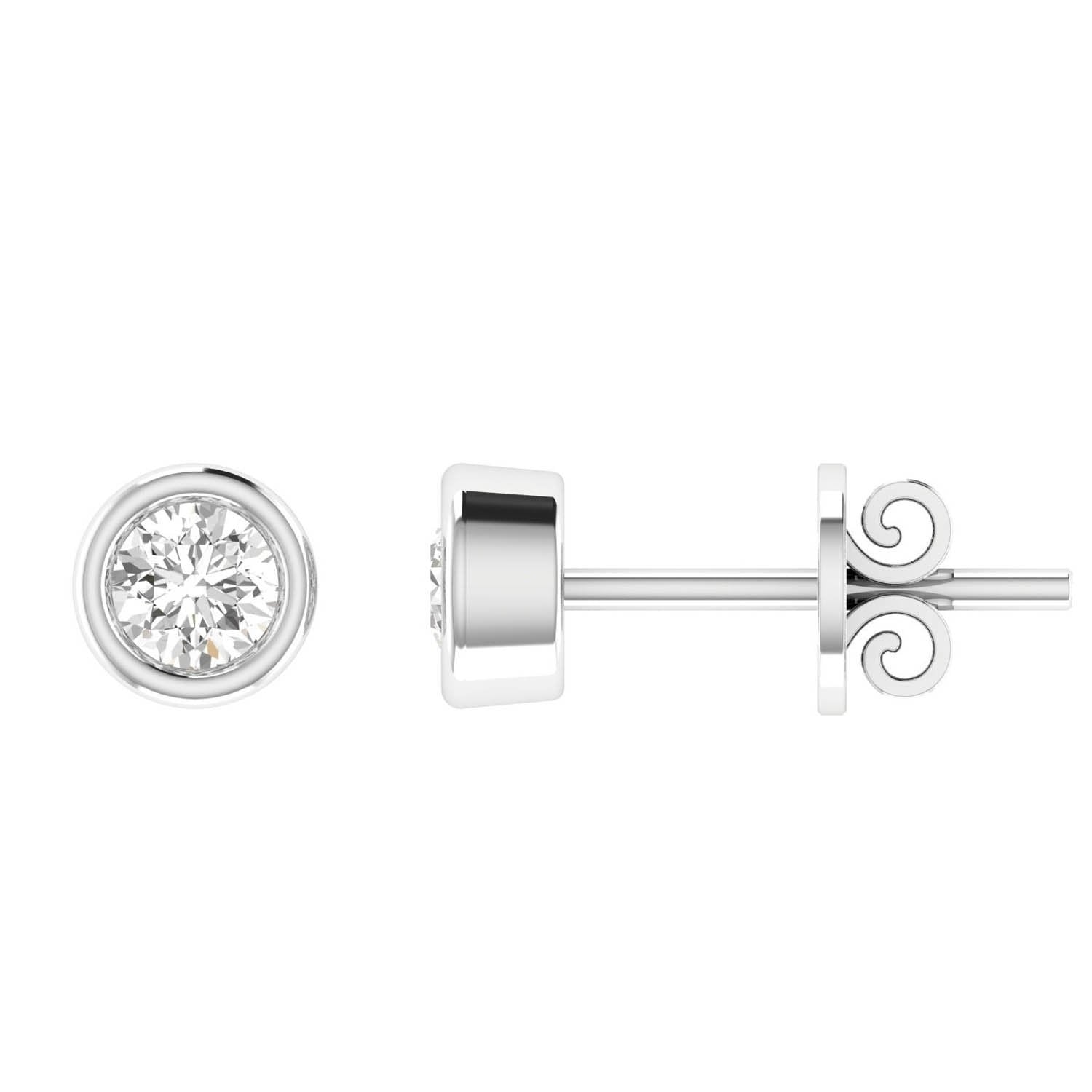 Diamond Stud Earrings with 0.10ct Diamonds in 9ct White Gold - 9WBE10