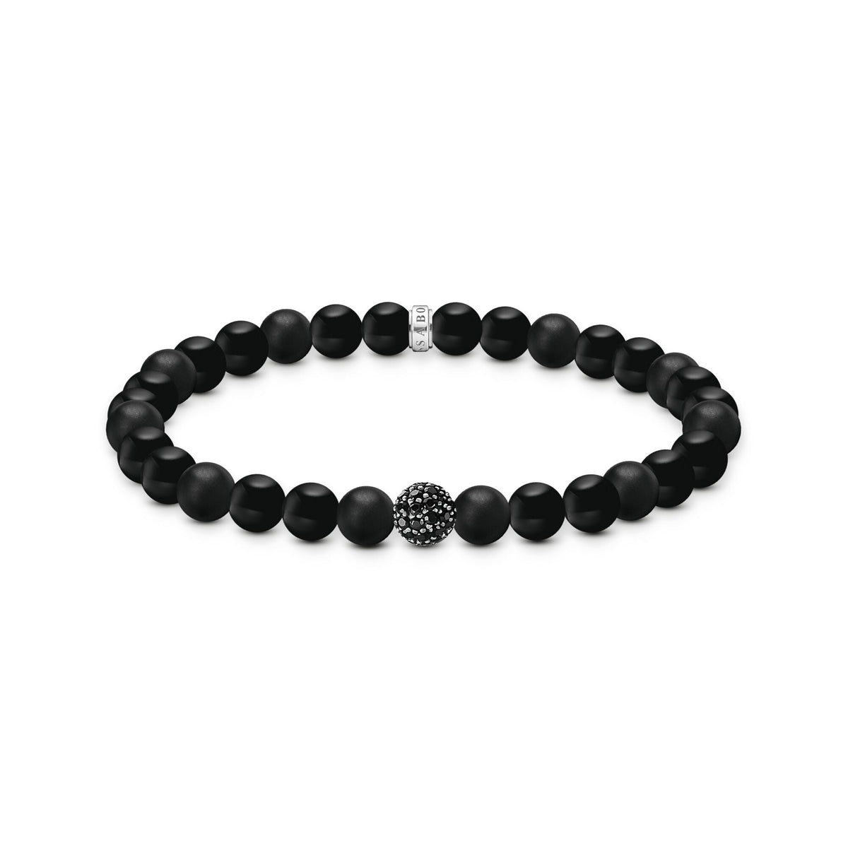 THOMAS SABO Obsidian bracelet with zirconia