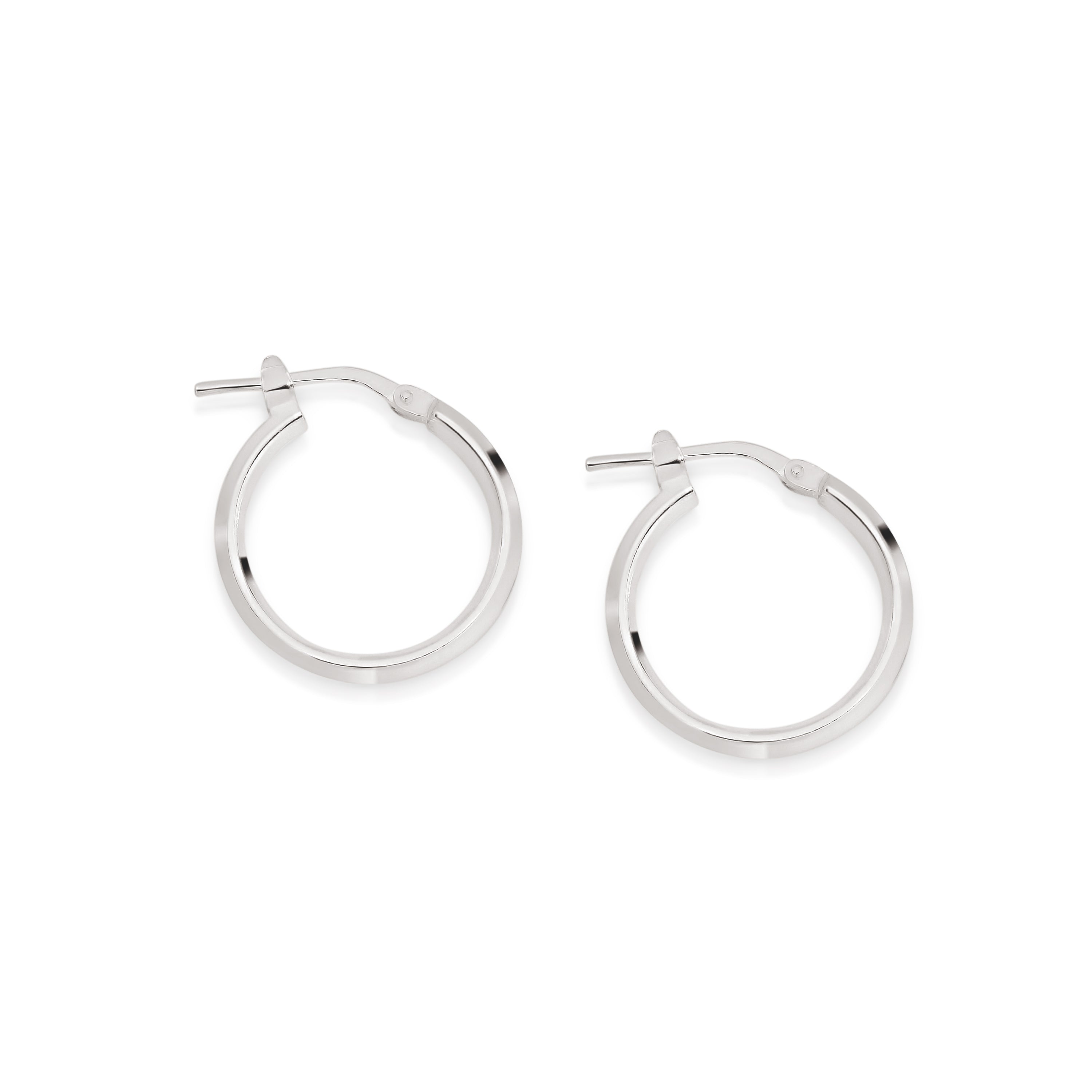 Silver knife edge hoops 15mm