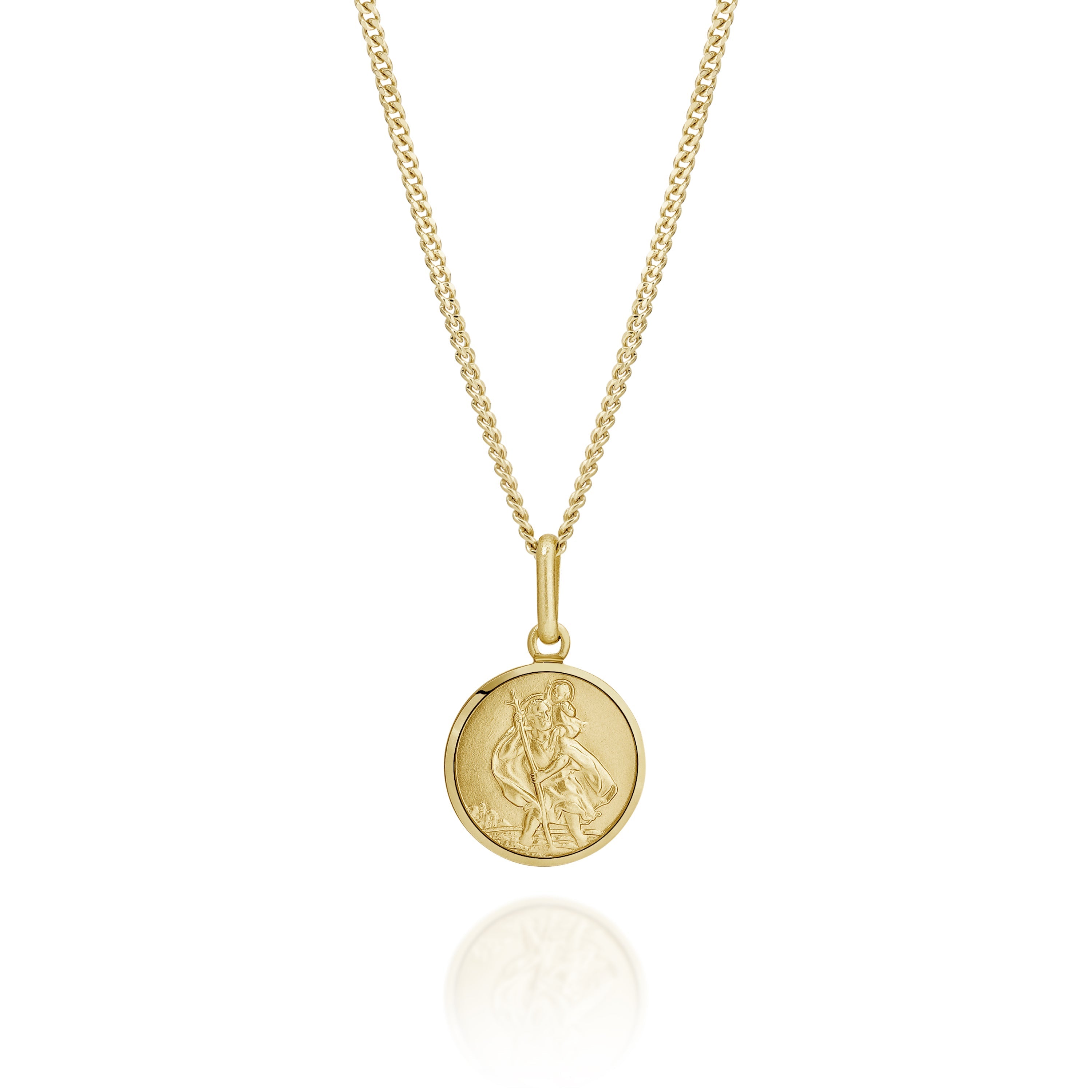 9ct gold St Christopher pendant 12mm