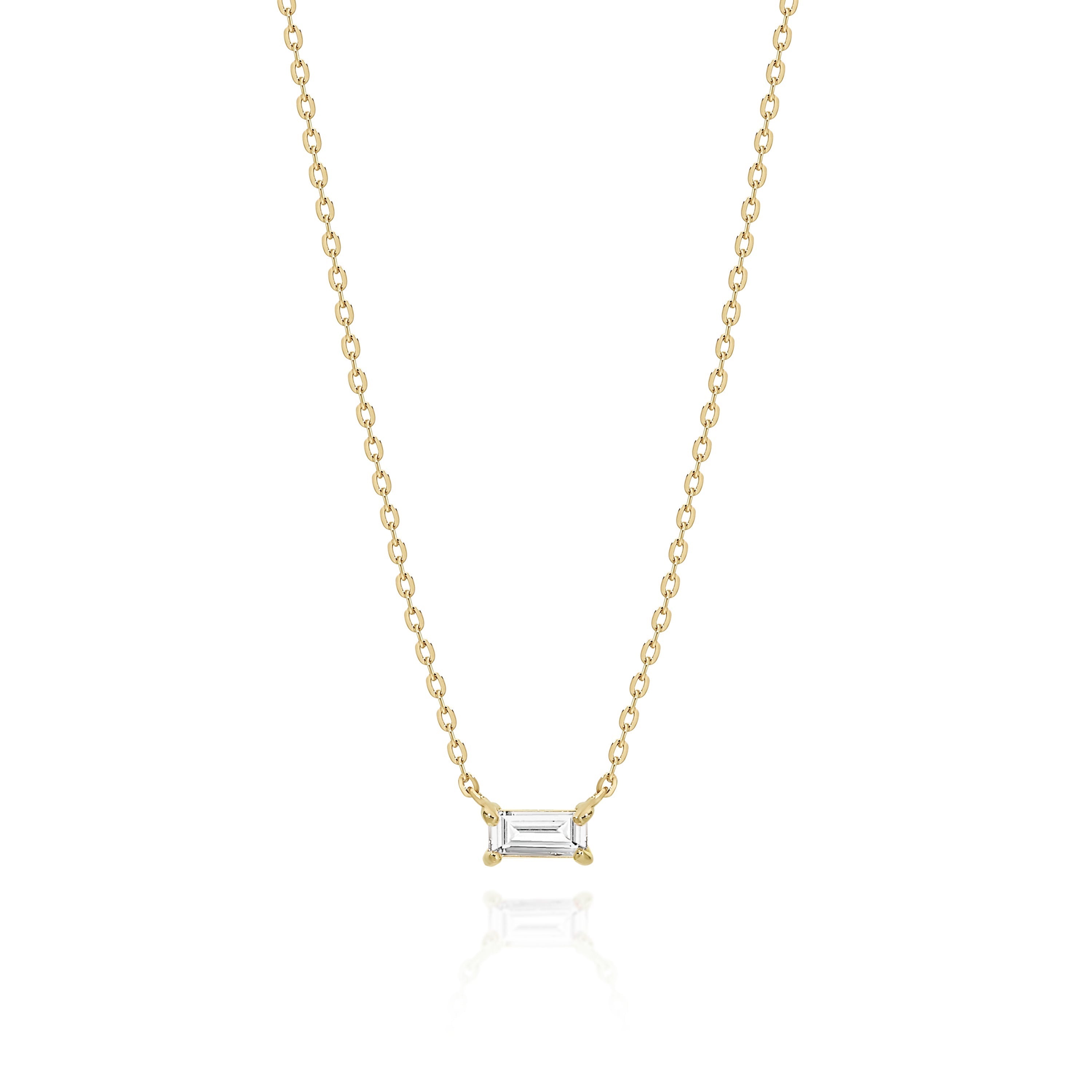 9ct gold emerald cut necklet