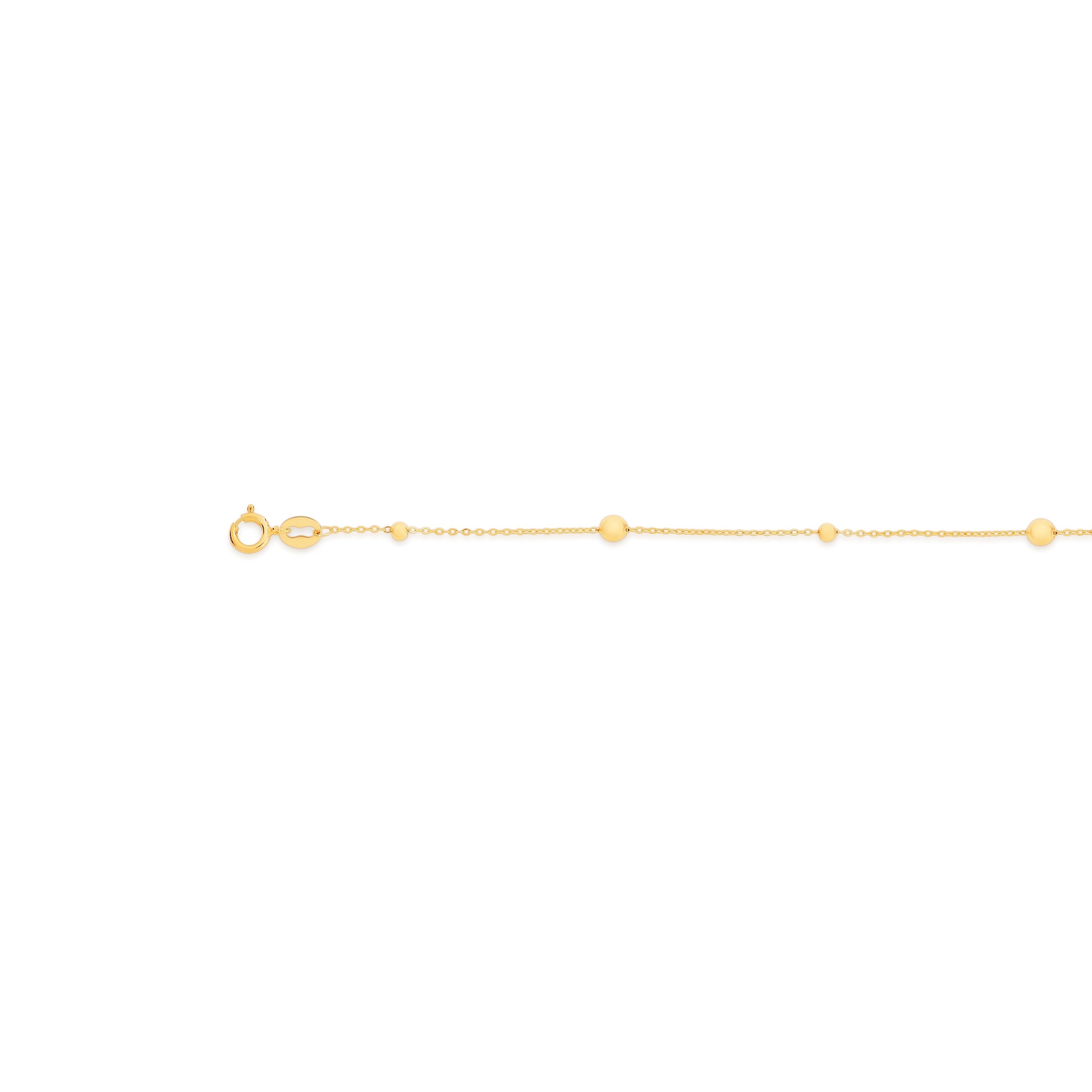 9ct ball station anklet