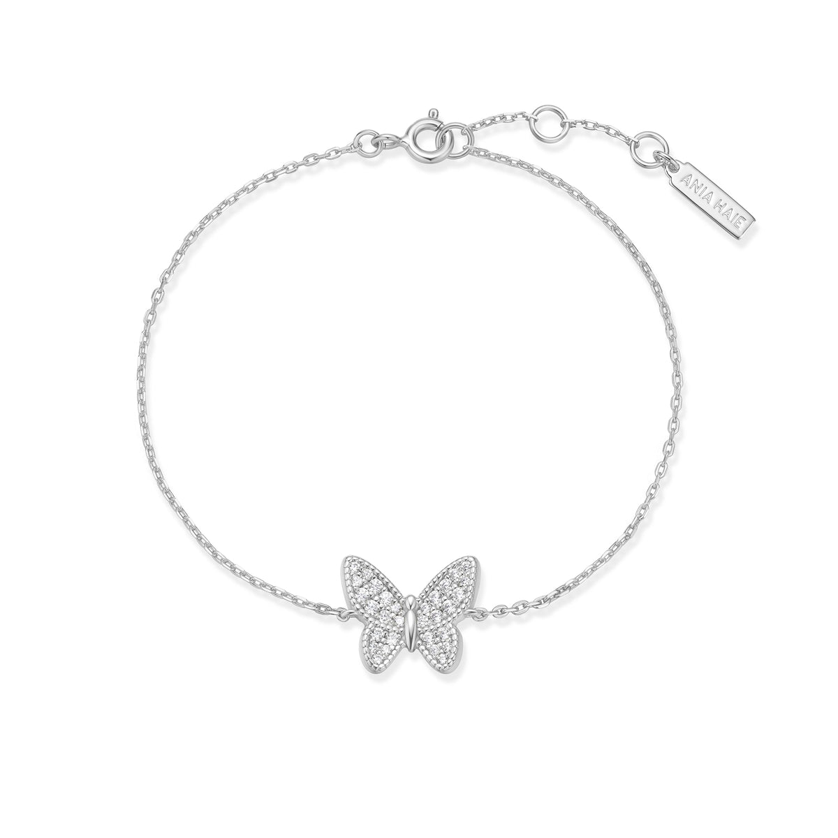 Ania Haie Silver Butterfly Pave Bracelet