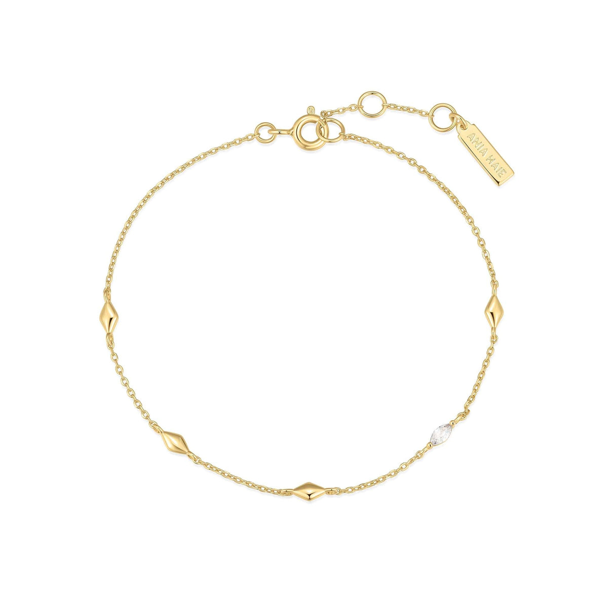 Gold Multi Rhombus Station Bracelet
