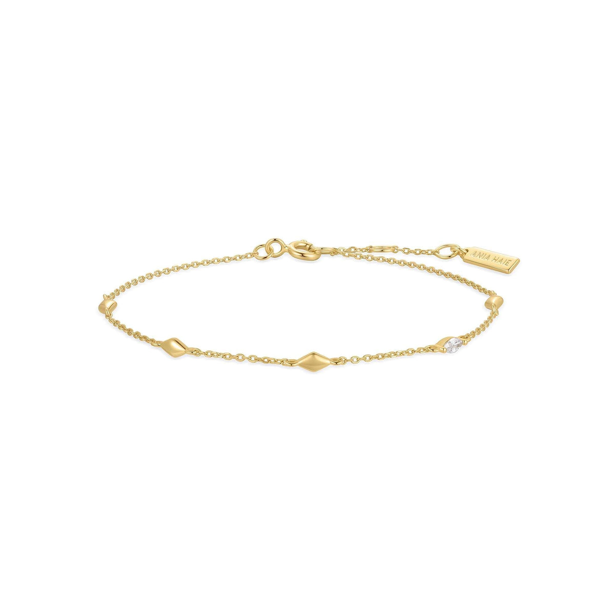 Gold Multi Rhombus Station Bracelet