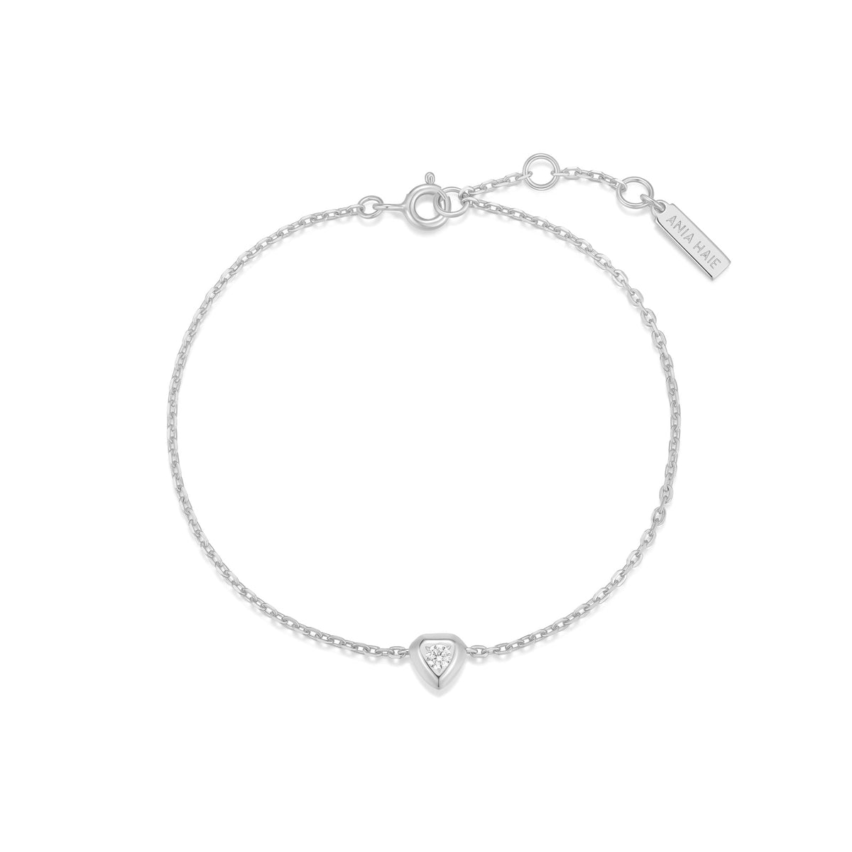 Ania Haie Silver Sparkling Tiny Shield Bracelet