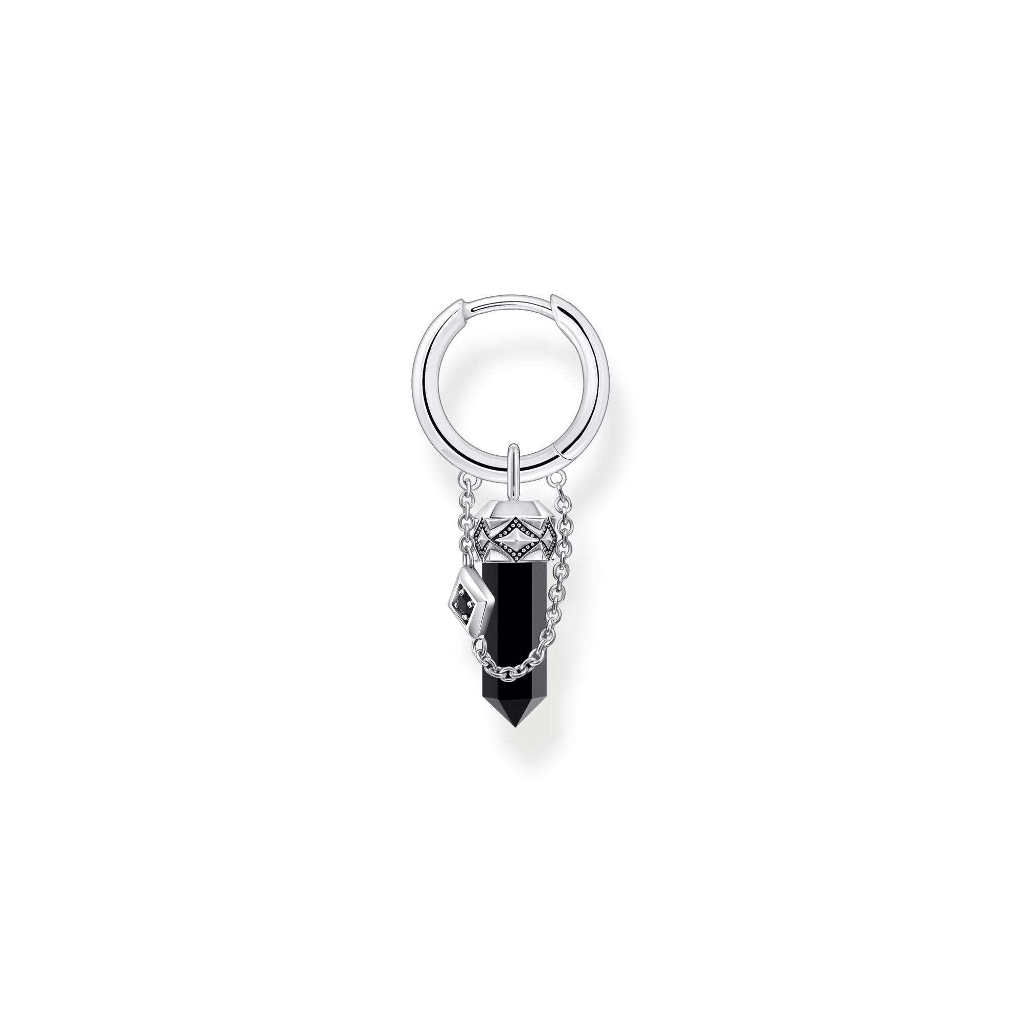 THOMAS SABO Crystal Single Hoop Earring with Black Onyx