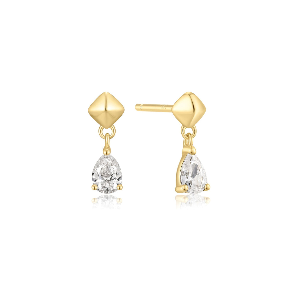 Ania Haie Gold Pyramid Dangle Threaded Stud Earrings