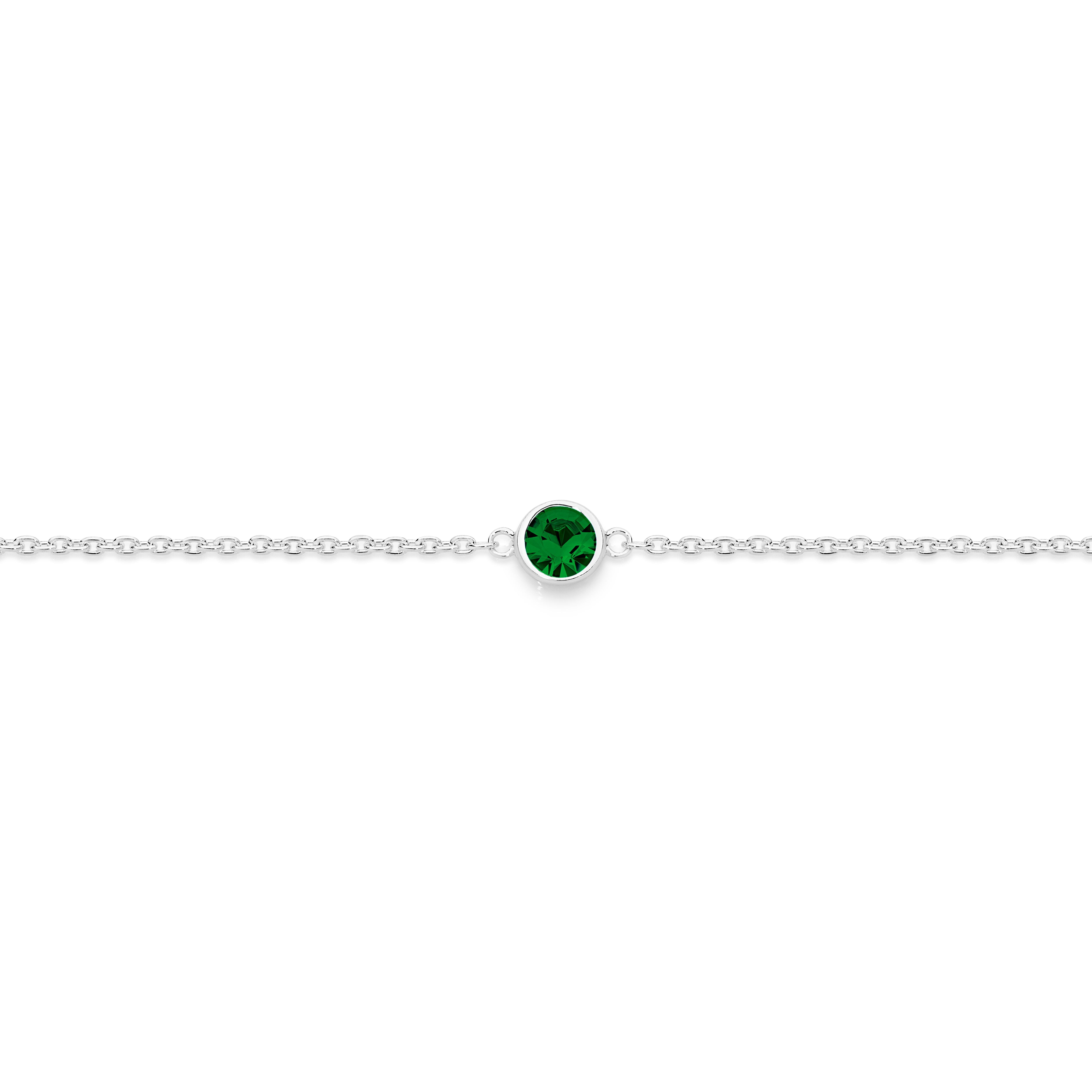 Silver MAY Birthstone Bracelet