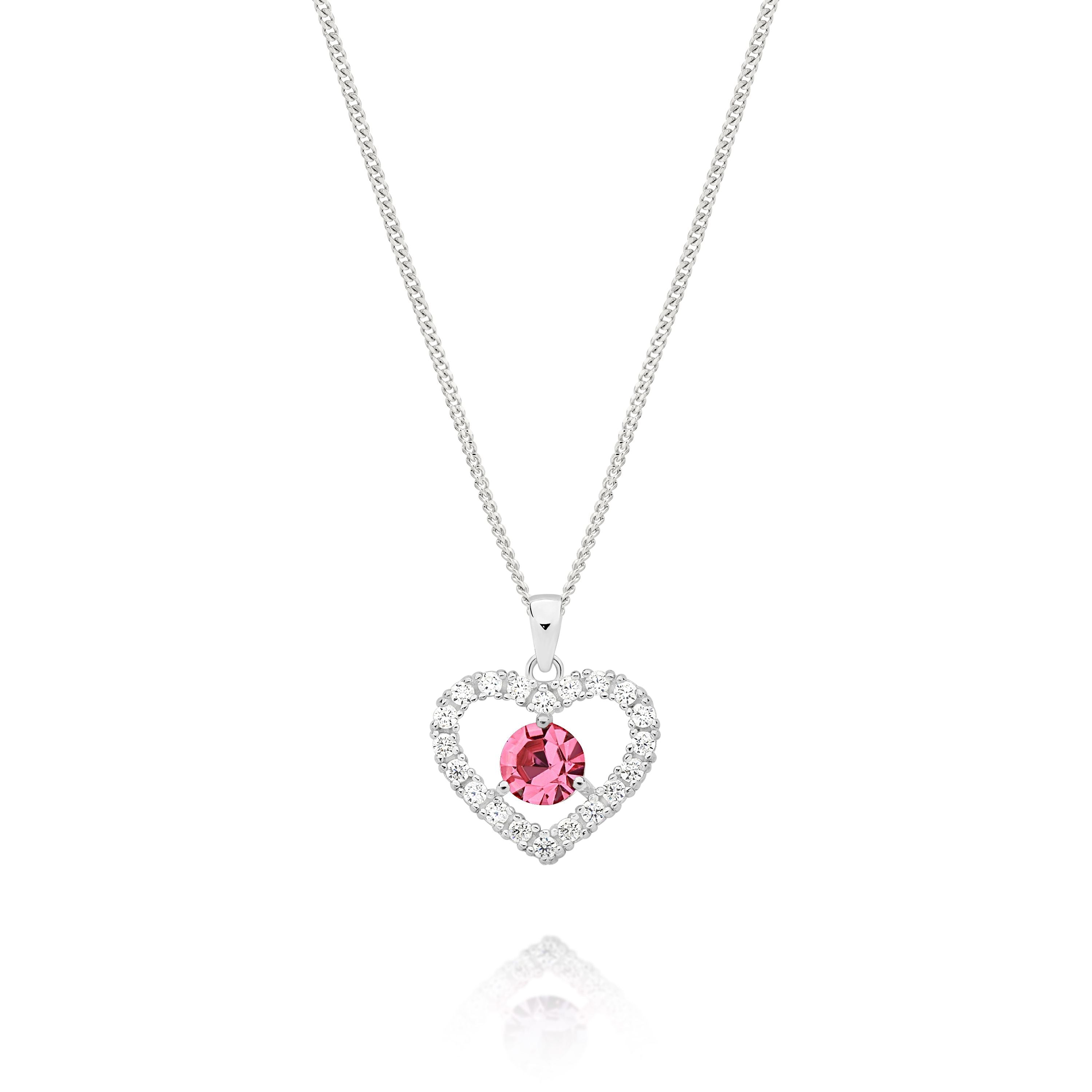 Silver OCTOBER Birthstone Pendant