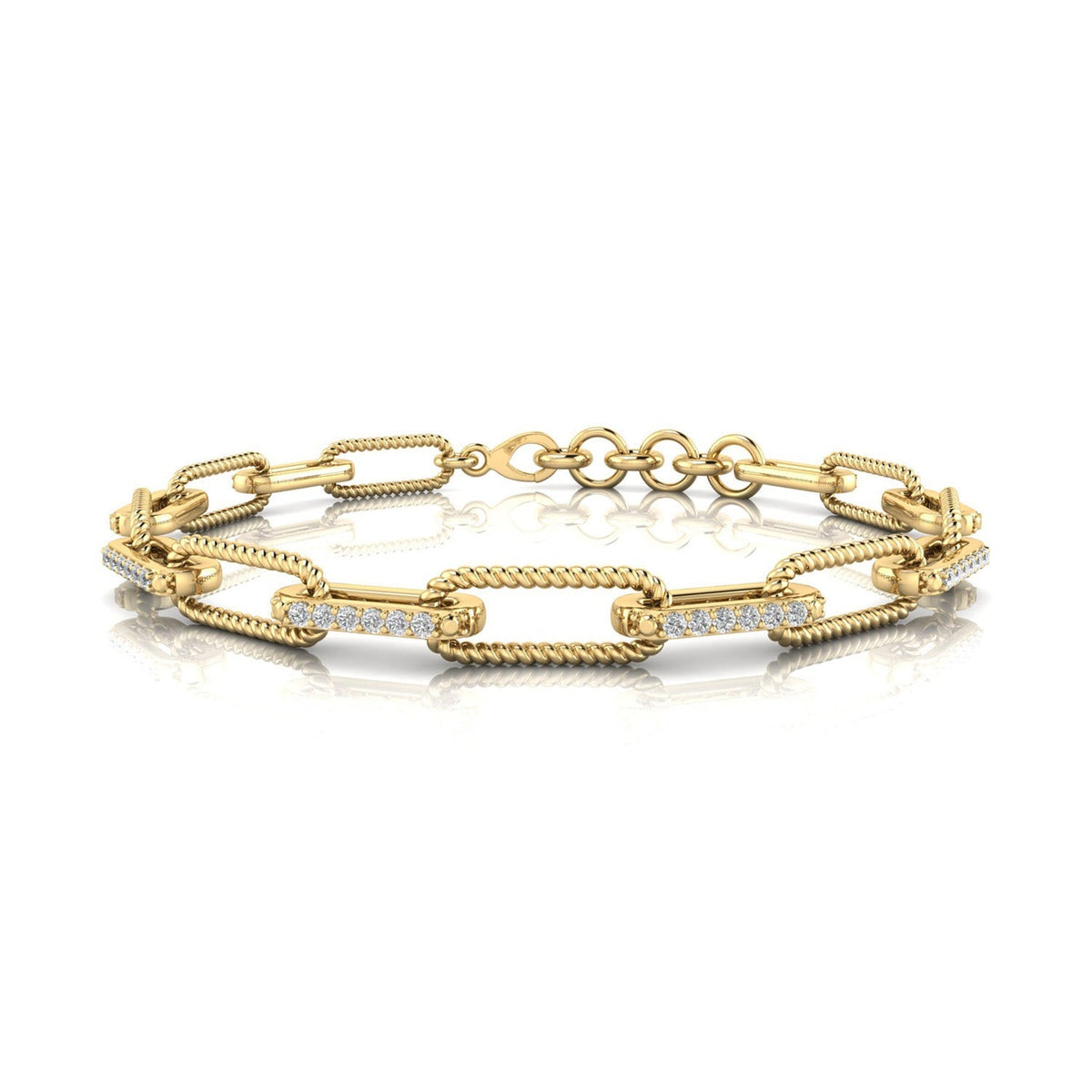 22ct Gold Vermeil 0.33ct Lab Grown Diamond Bracelet 17.8cm