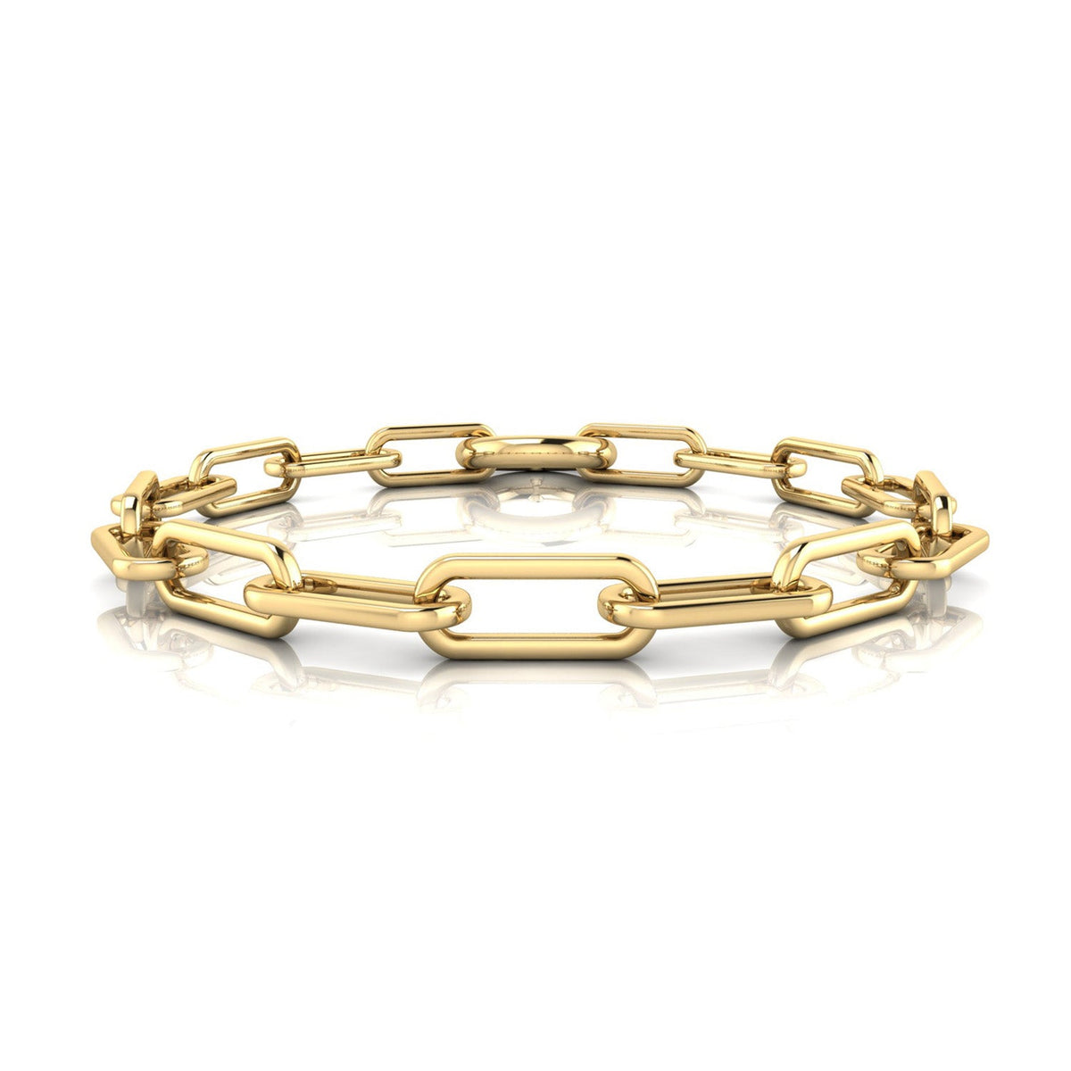 22ct Gold Vermeil Paperlink O-Ring Bracelet 17.8cm