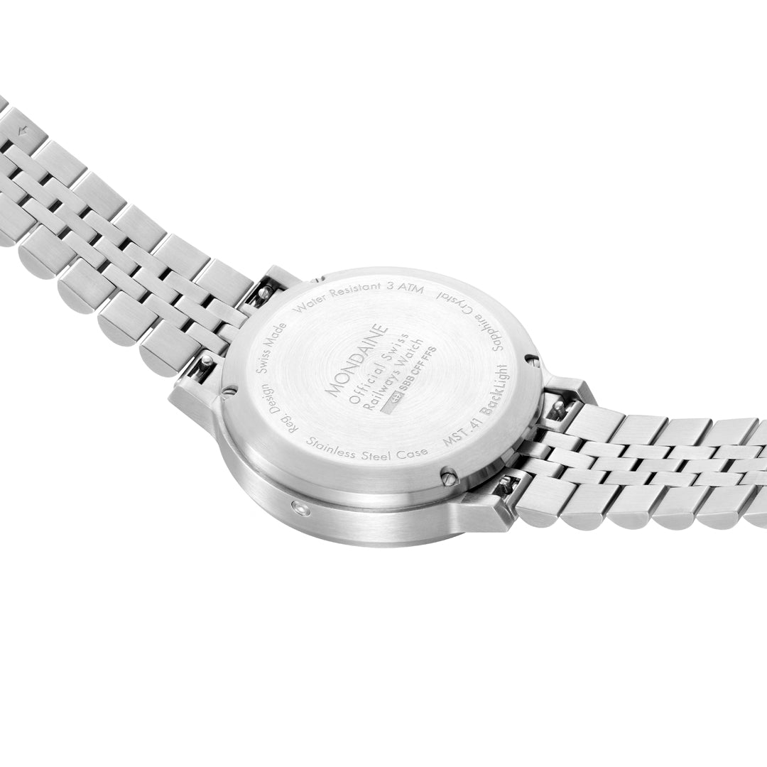 Mondaine Official Swiss Railways Stop2Go Automatic BackLight 41mm Watch