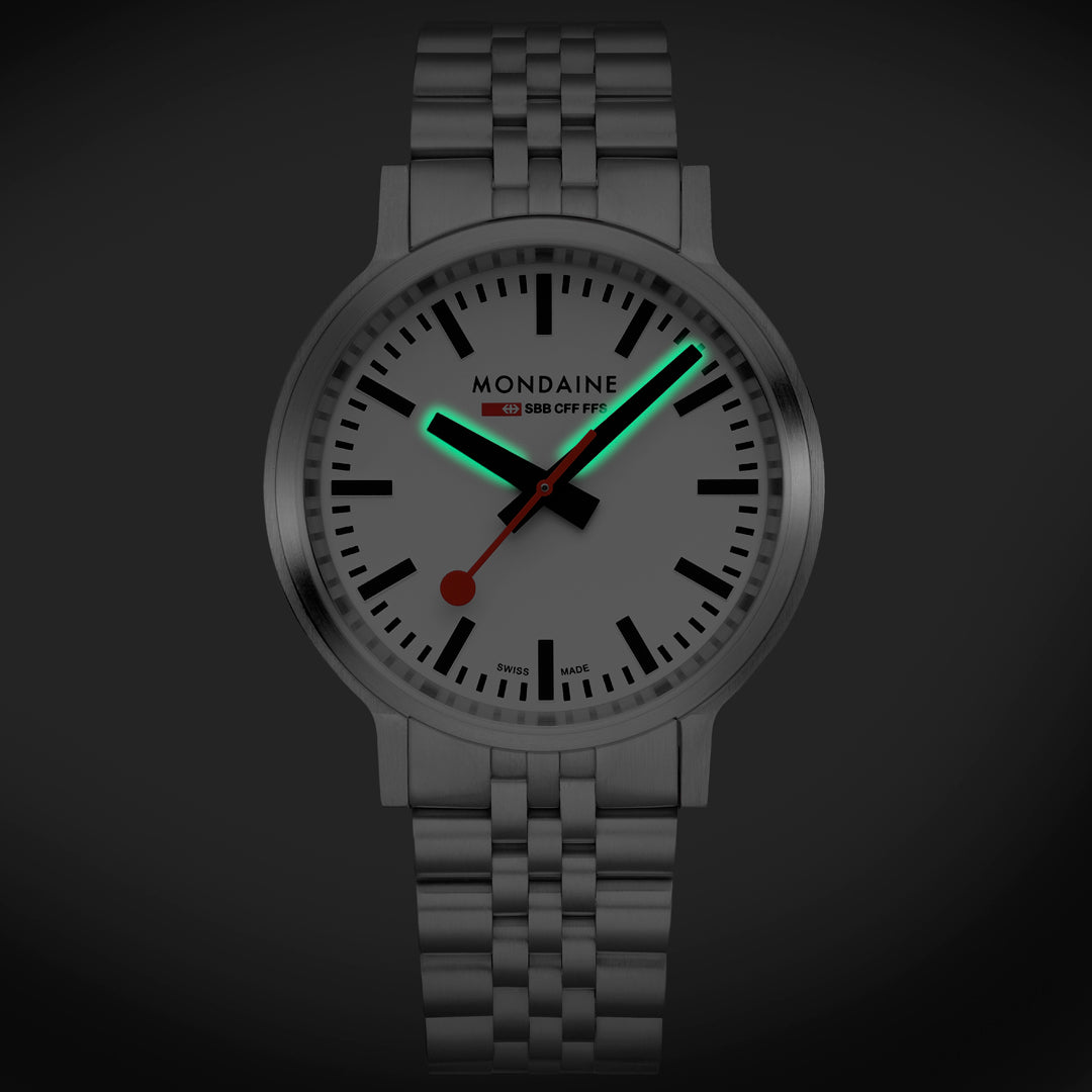 Mondaine Official Swiss Railways Stop2Go Automatic BackLight 41mm Watch