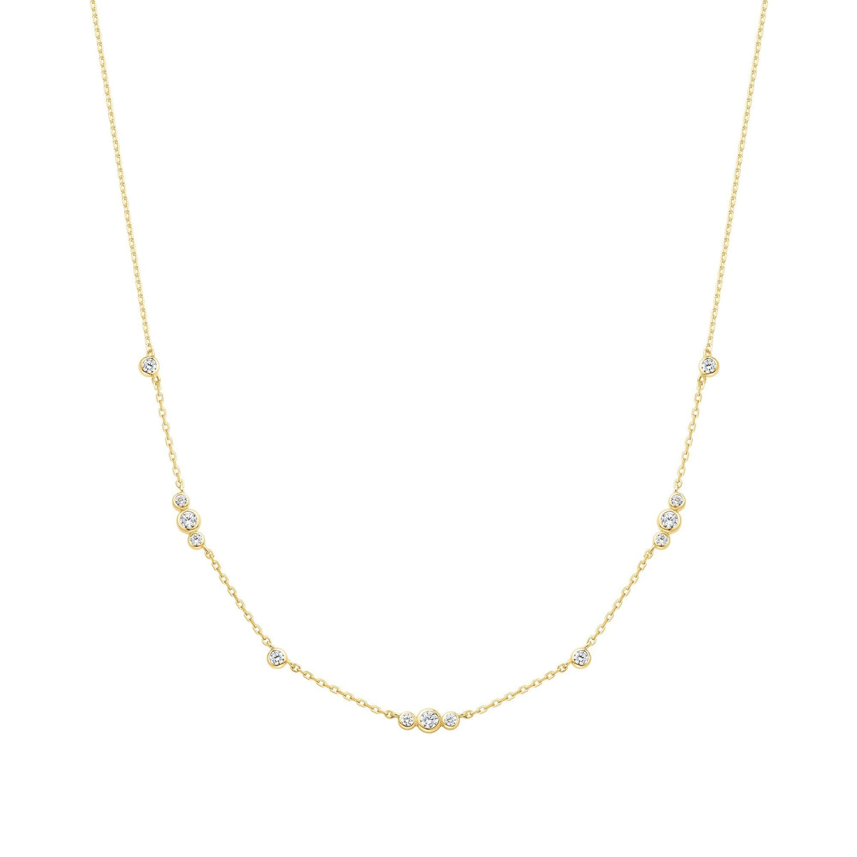 Ania Haie Gold Sparkling Bezel Cubic Zirconia Station Necklace