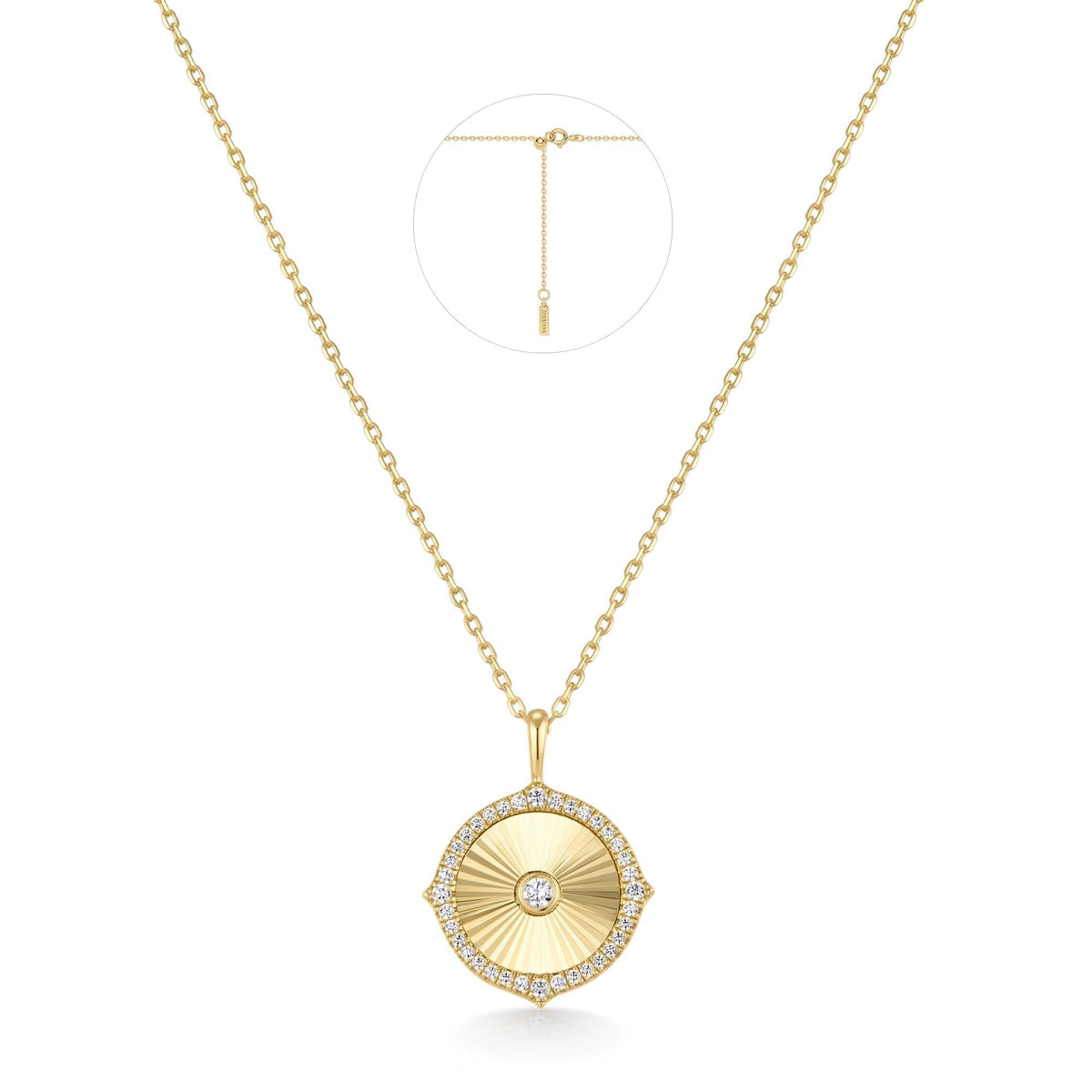 Ania Haie Gold Diamond-Cut Sunny Disc Necklace