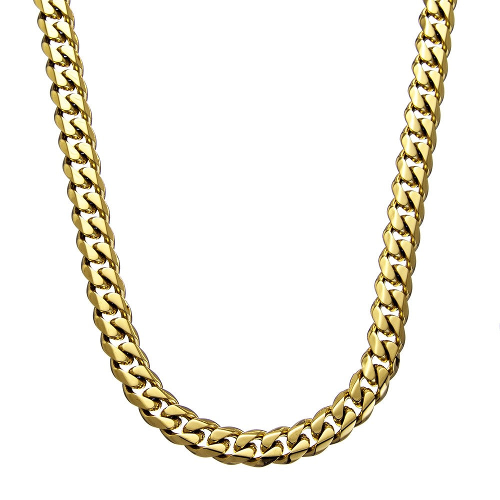 Stainless steel gold cuban chain