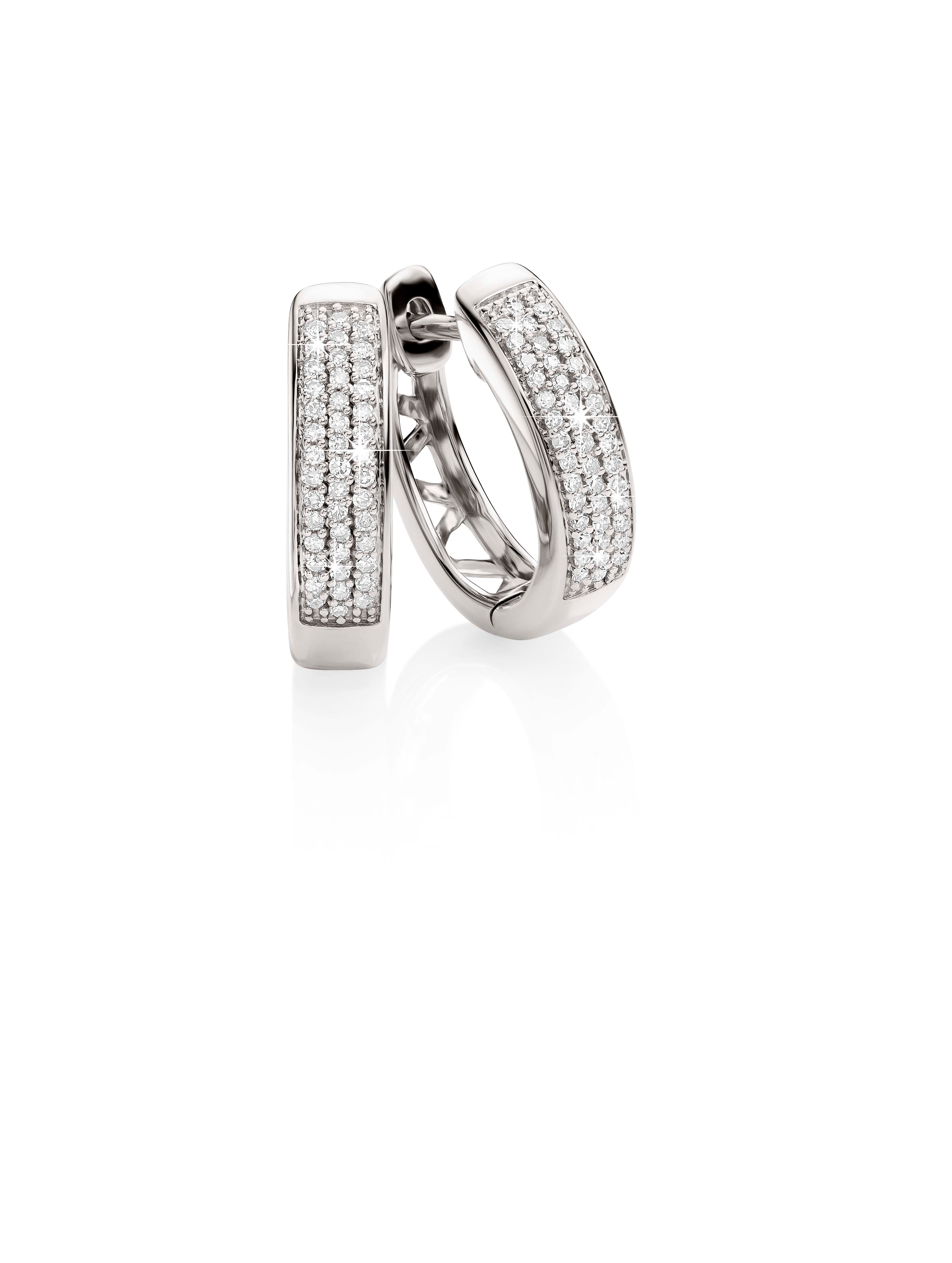 9ct white gold 0.15ct diamond earrings