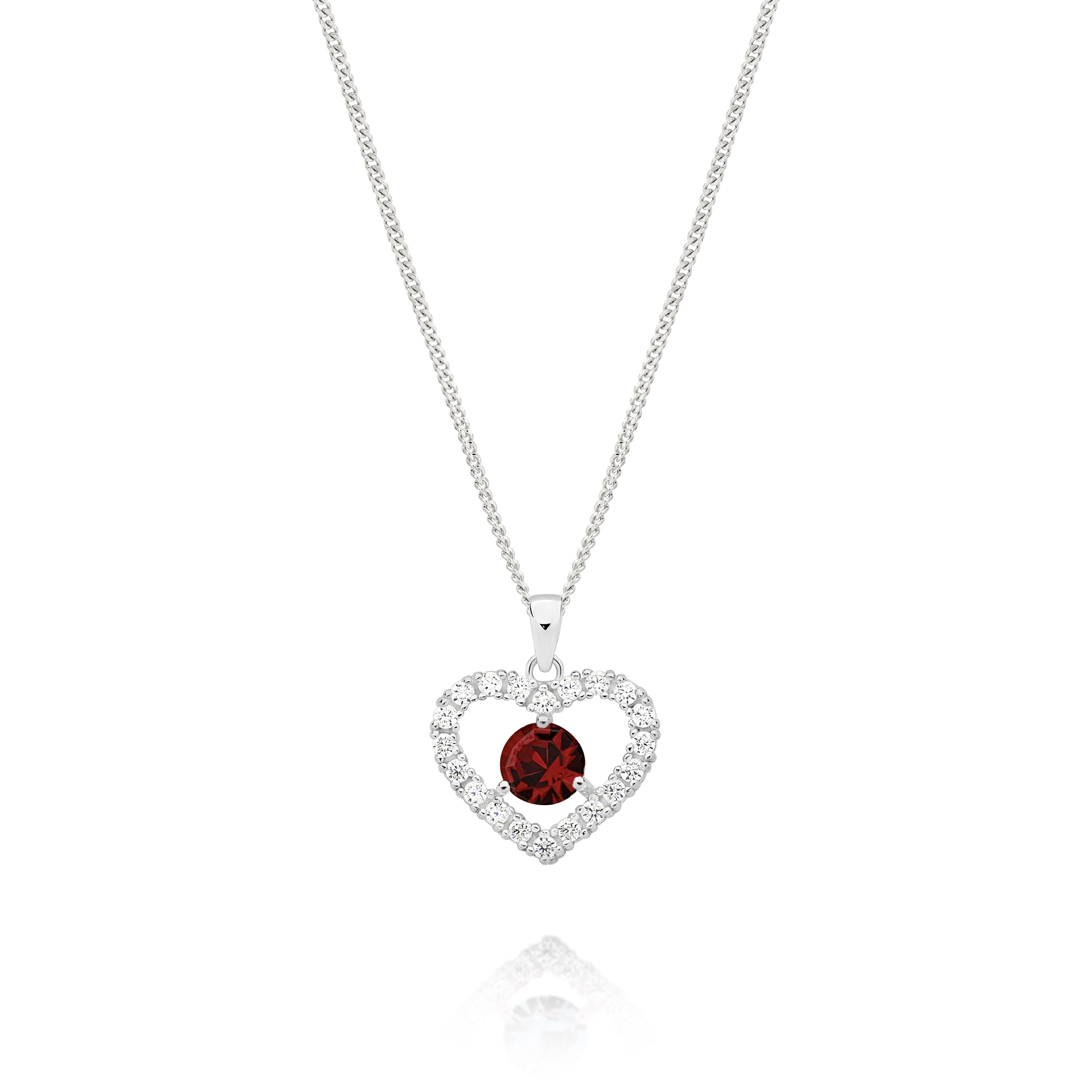 Silver JANUARY Birthstone Pendant