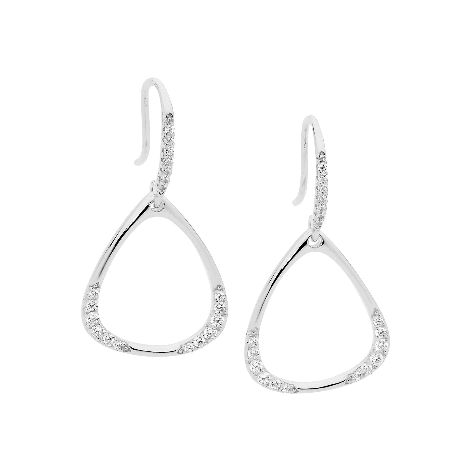 Sterling silver cubic zirconia hook earrings