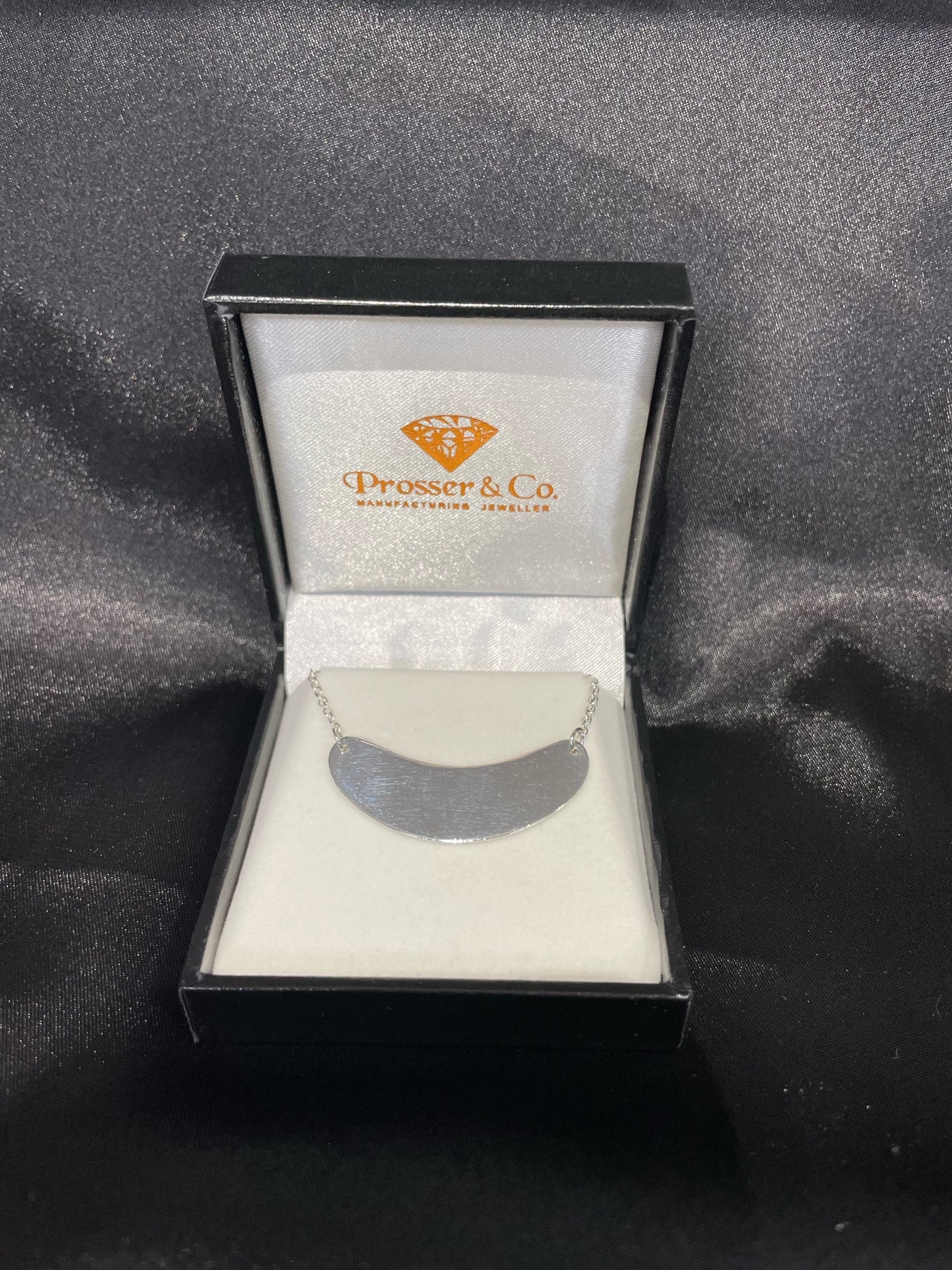 Crescent Name Plate with chain