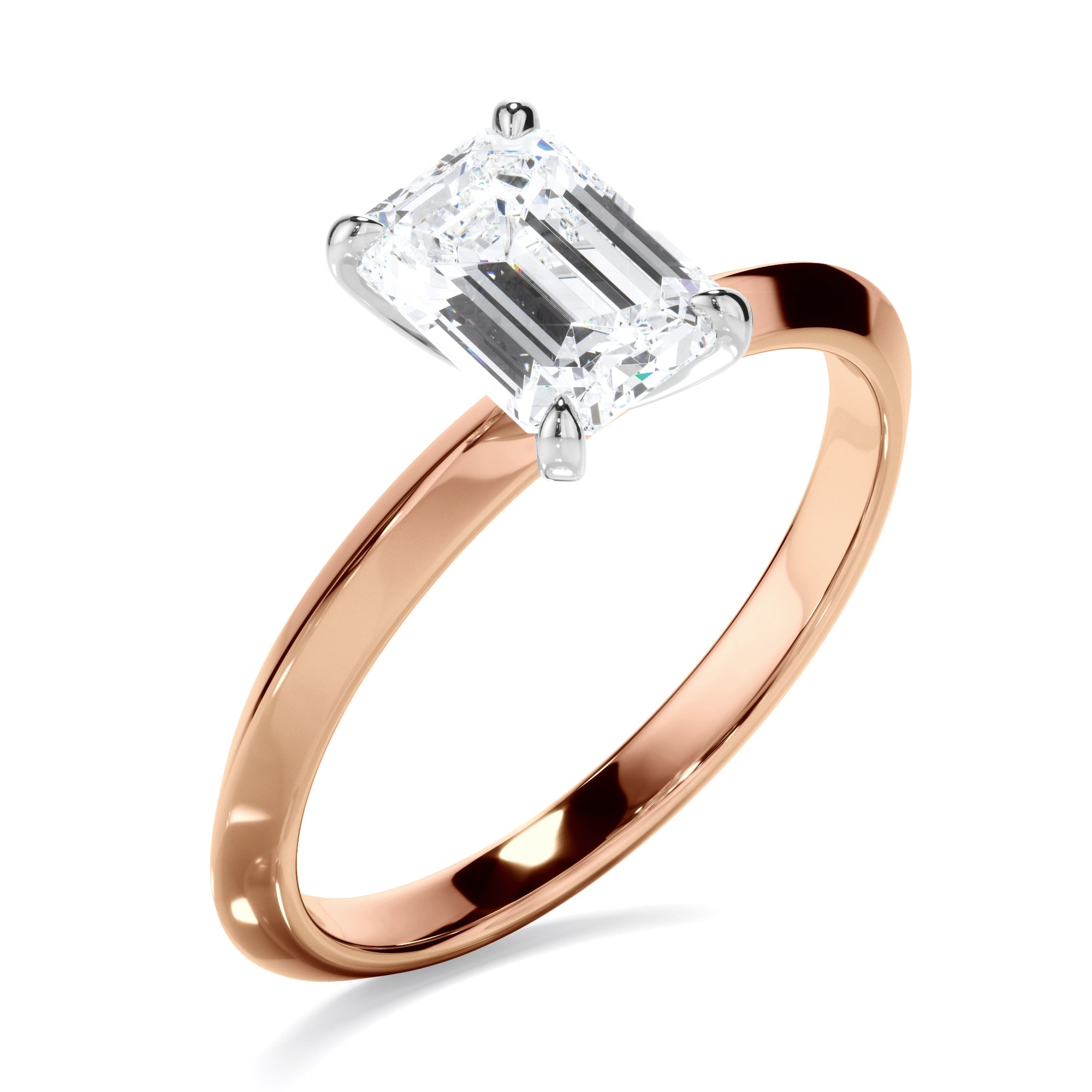 Emerald Cut Diamond Solitaire Engagement Ring