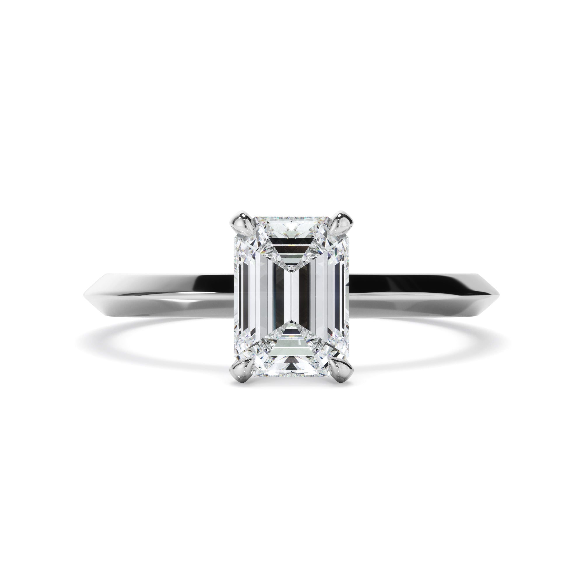 Emerald Cut Diamond Solitaire Engagement Ring