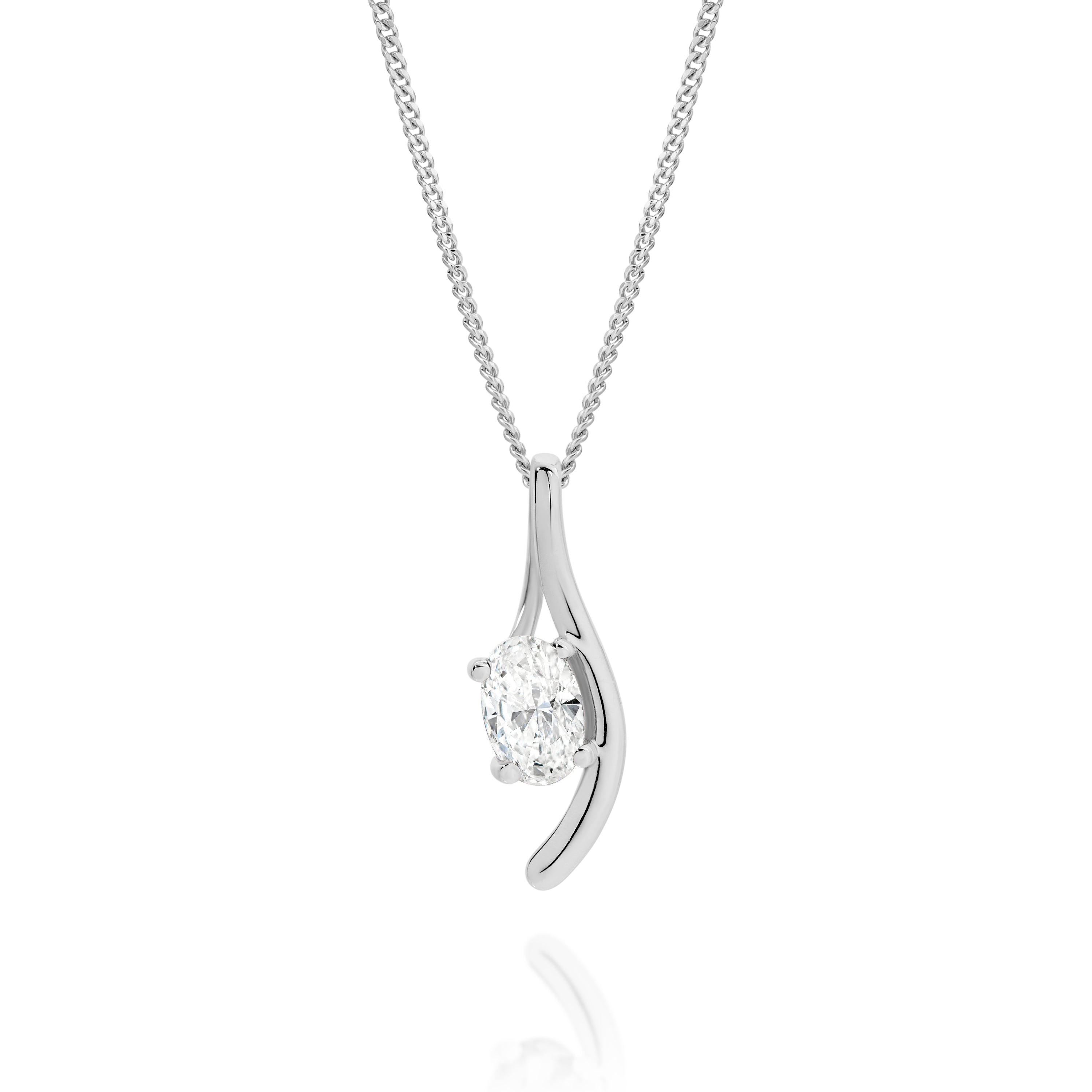 Silver cubic zirconia pendant