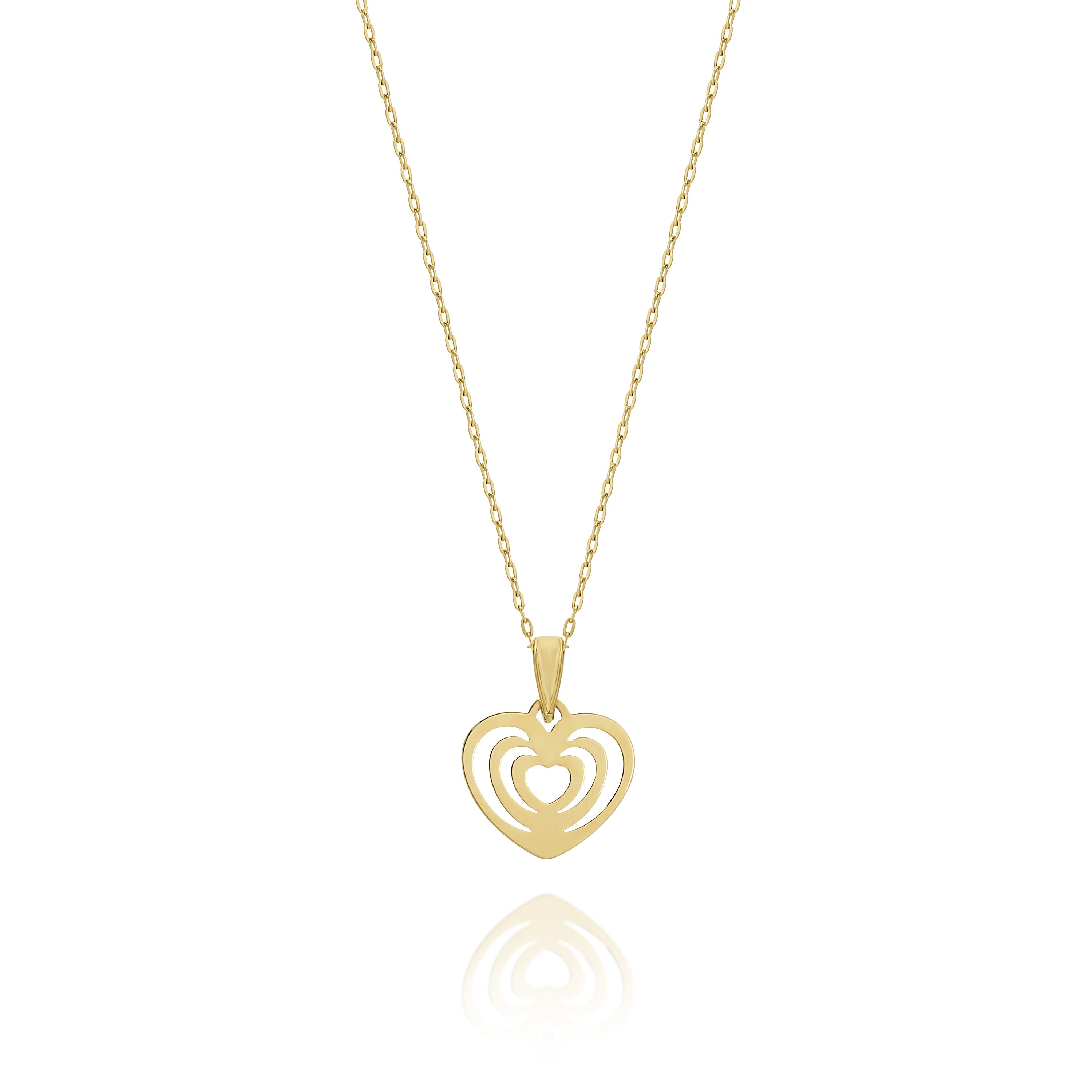 9ct gold heart necklet