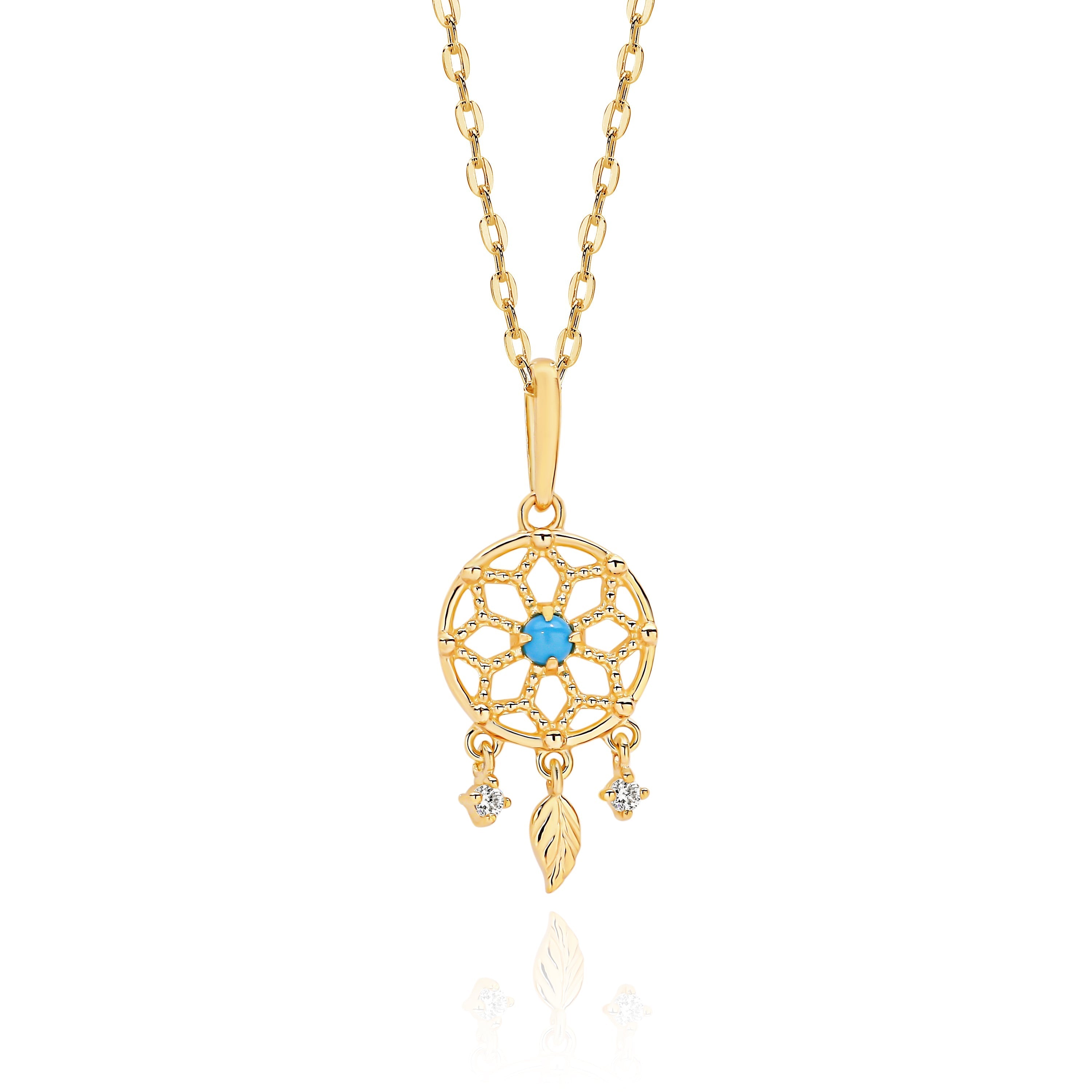 9ct gold dream catcher pendant