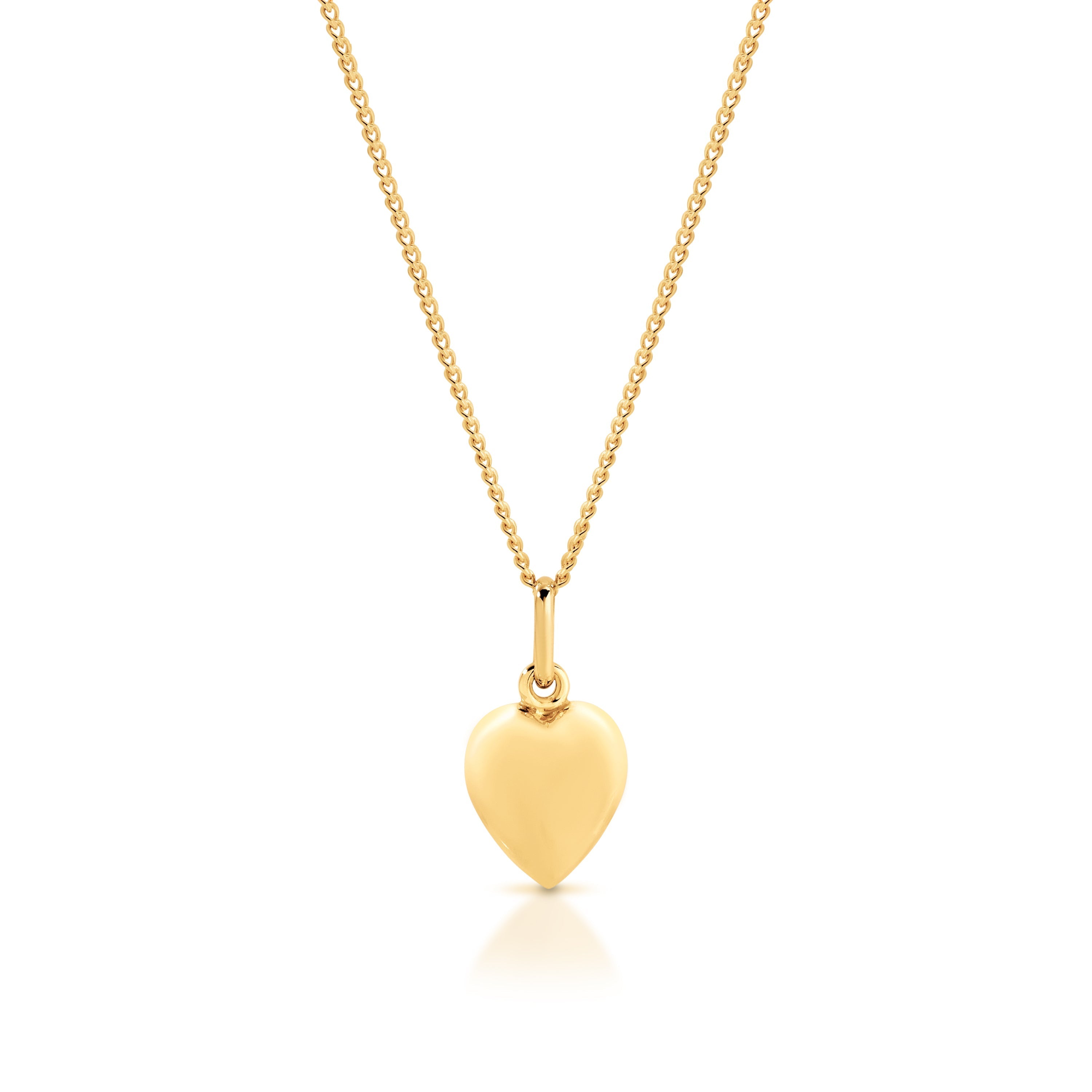 9ct gold puffed heart pendant