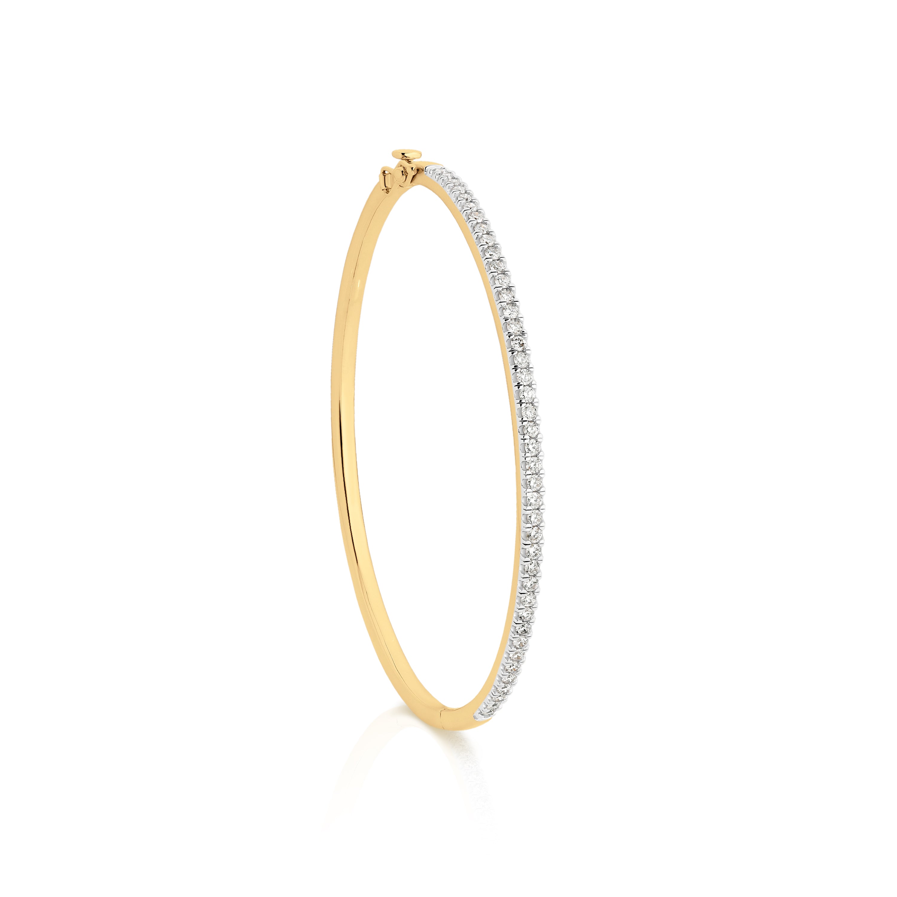 9ct 1.00ct diamond hinge bangle