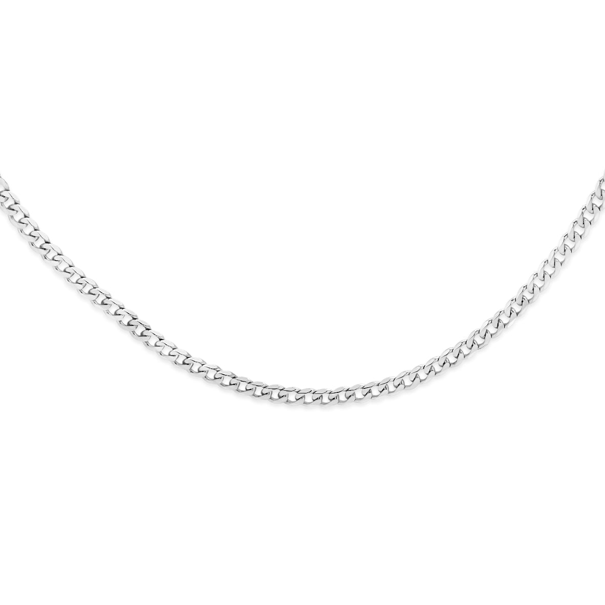 9ct white gold curb chain