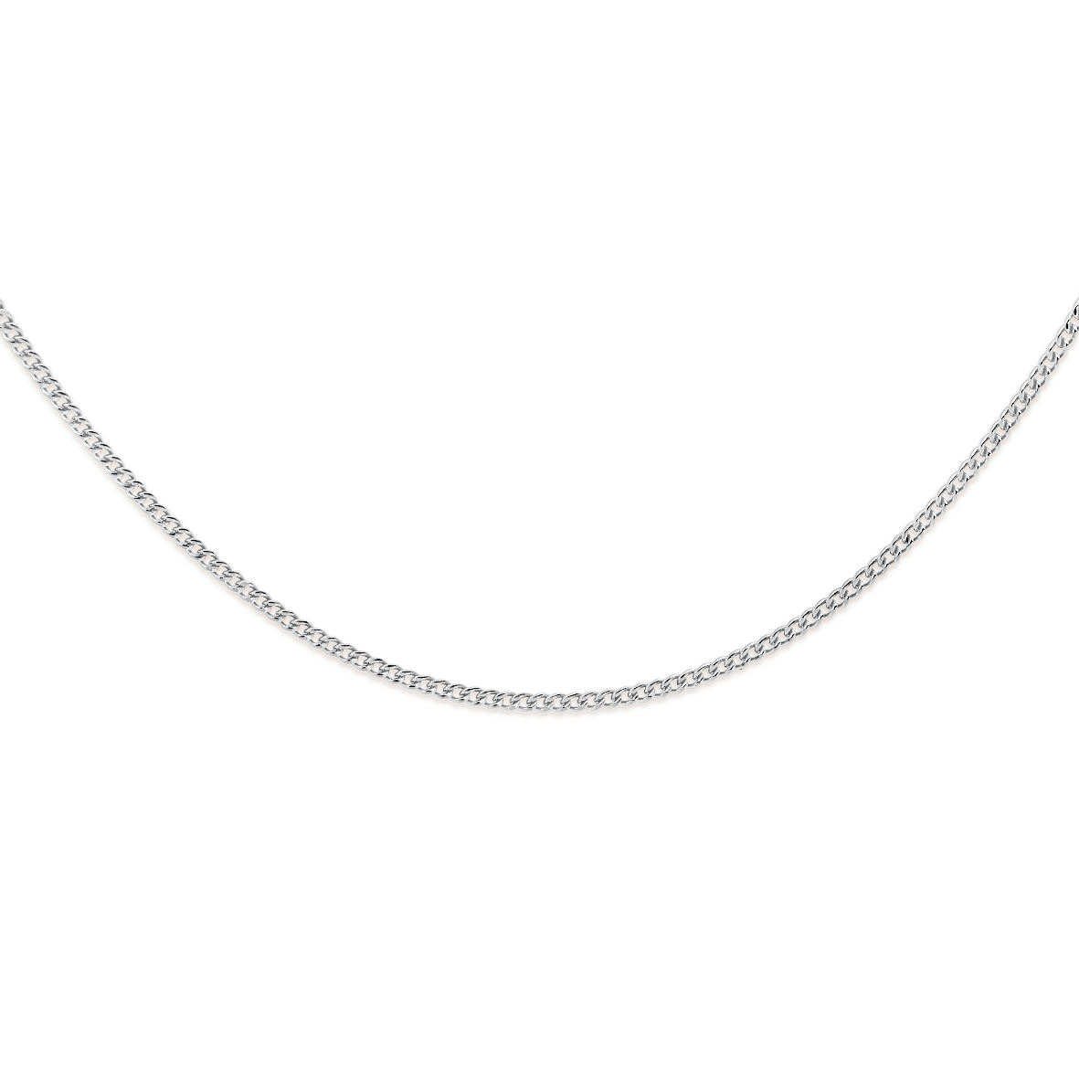 9ct white gold curb chain