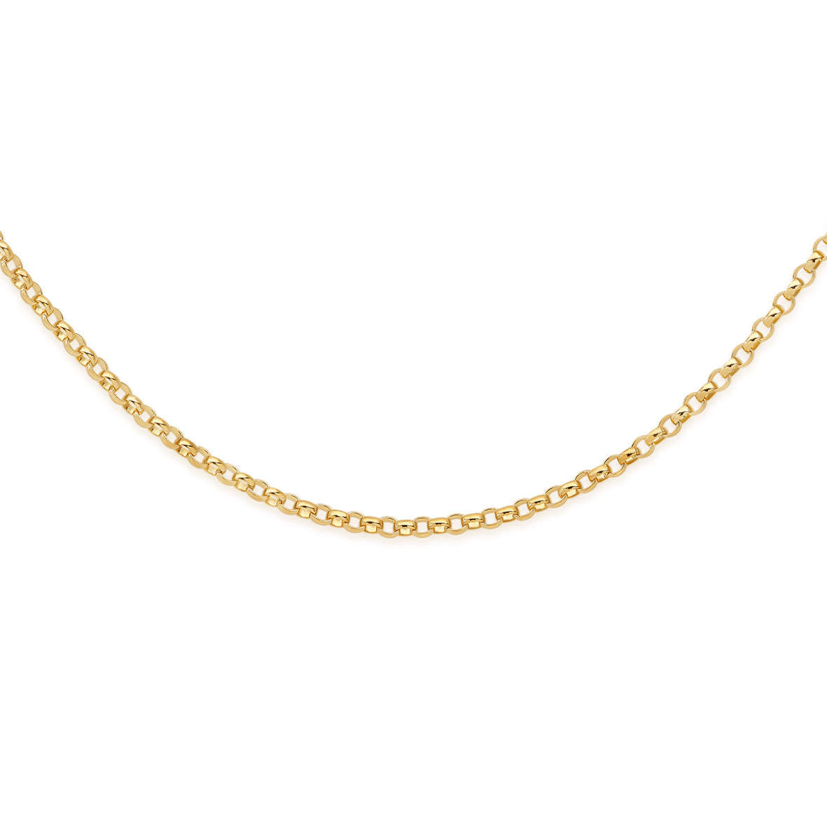 9ct gold round diamond cut belcher chain
