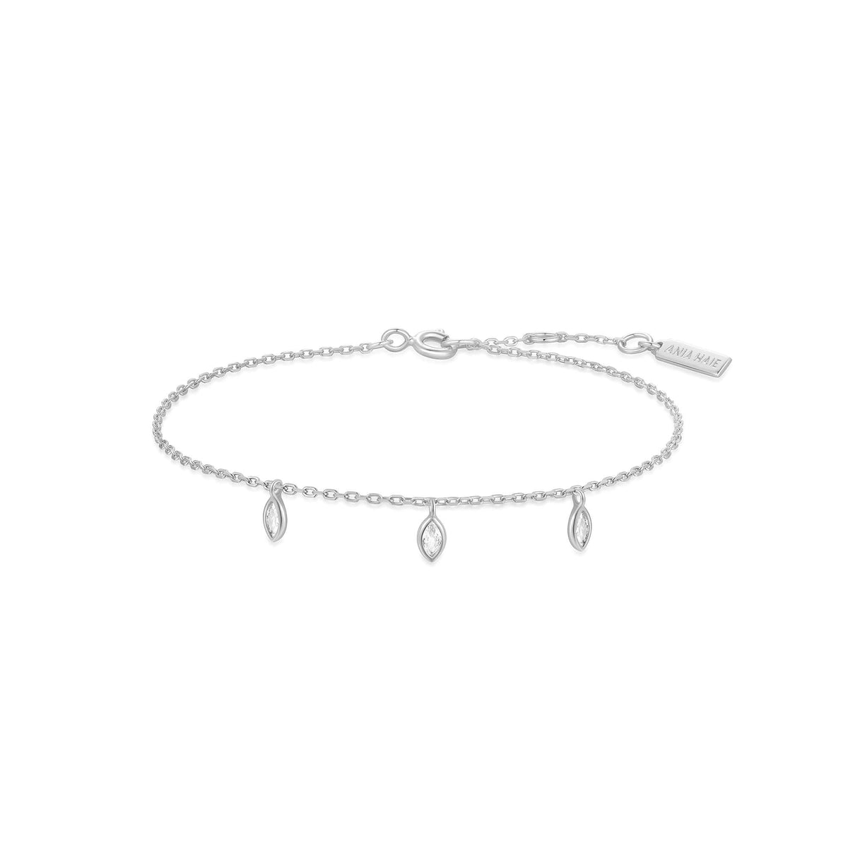 Silver Sparkling Triple Station Bracelet