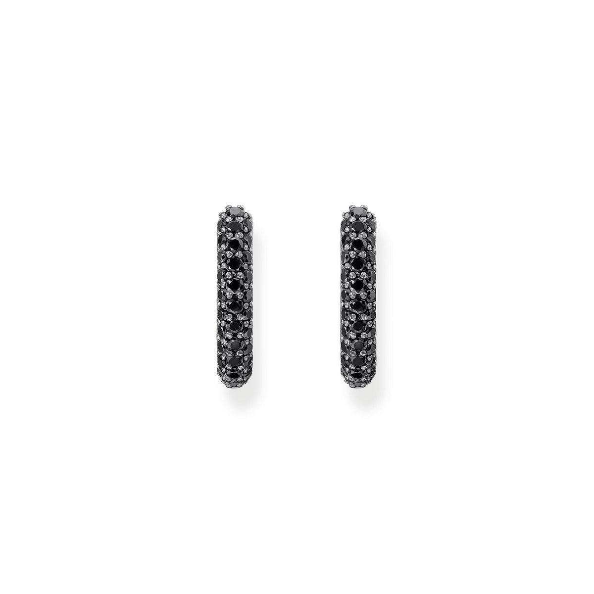 THOMAS SABO Hoop earrings with black zirconia pave