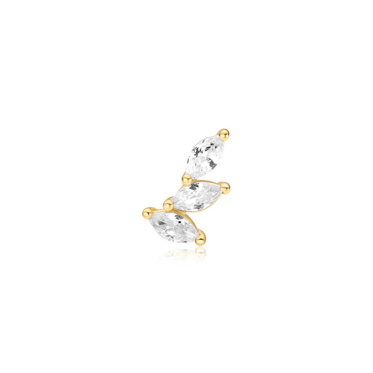 Ania Haie Gold Triple Marquise Barbell Single Earring