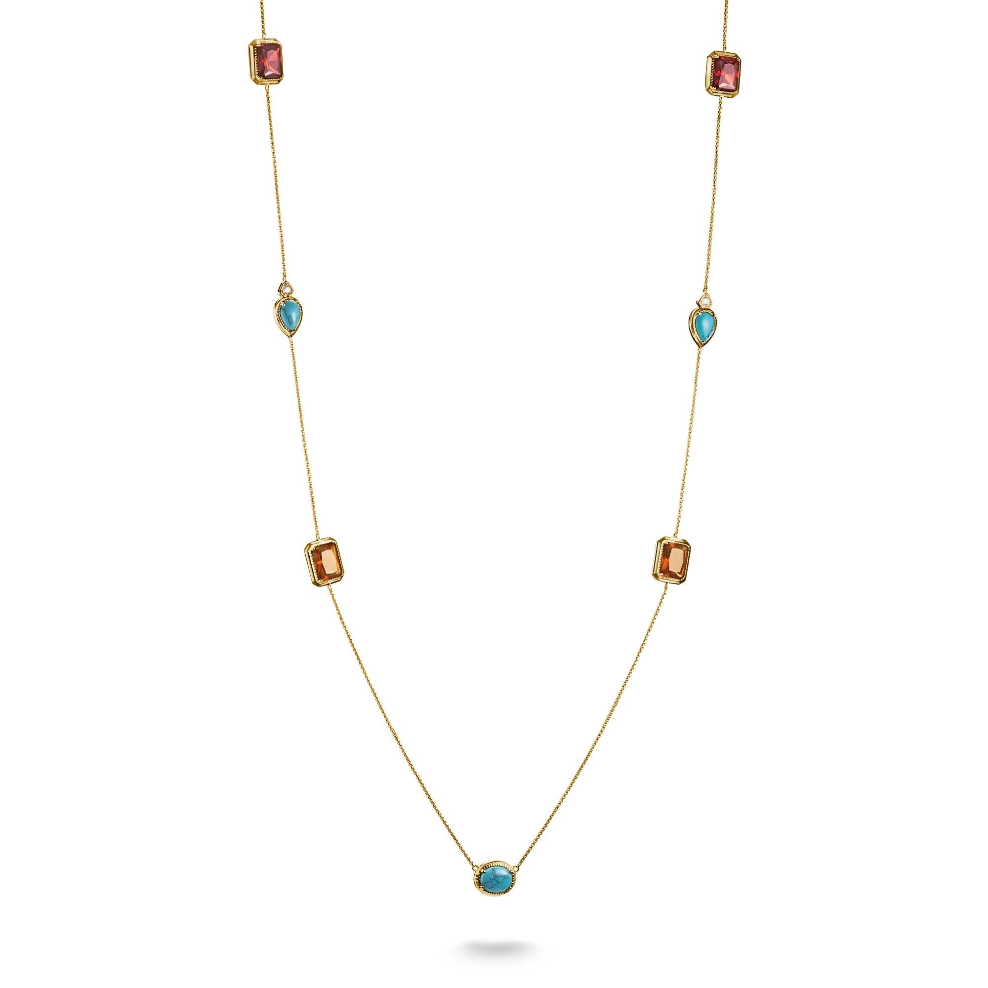 THOMAS SABO Y Necklace with Multi-coloured Stones