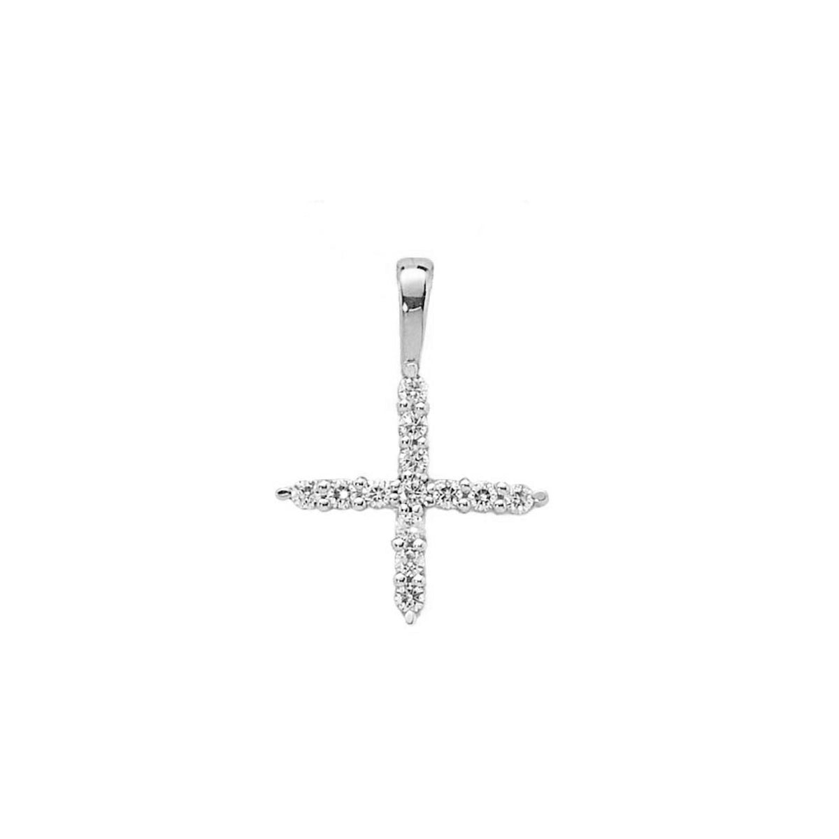 0.14ct Lab Grown Diamond Initial X Pendant in 9ct White Gold