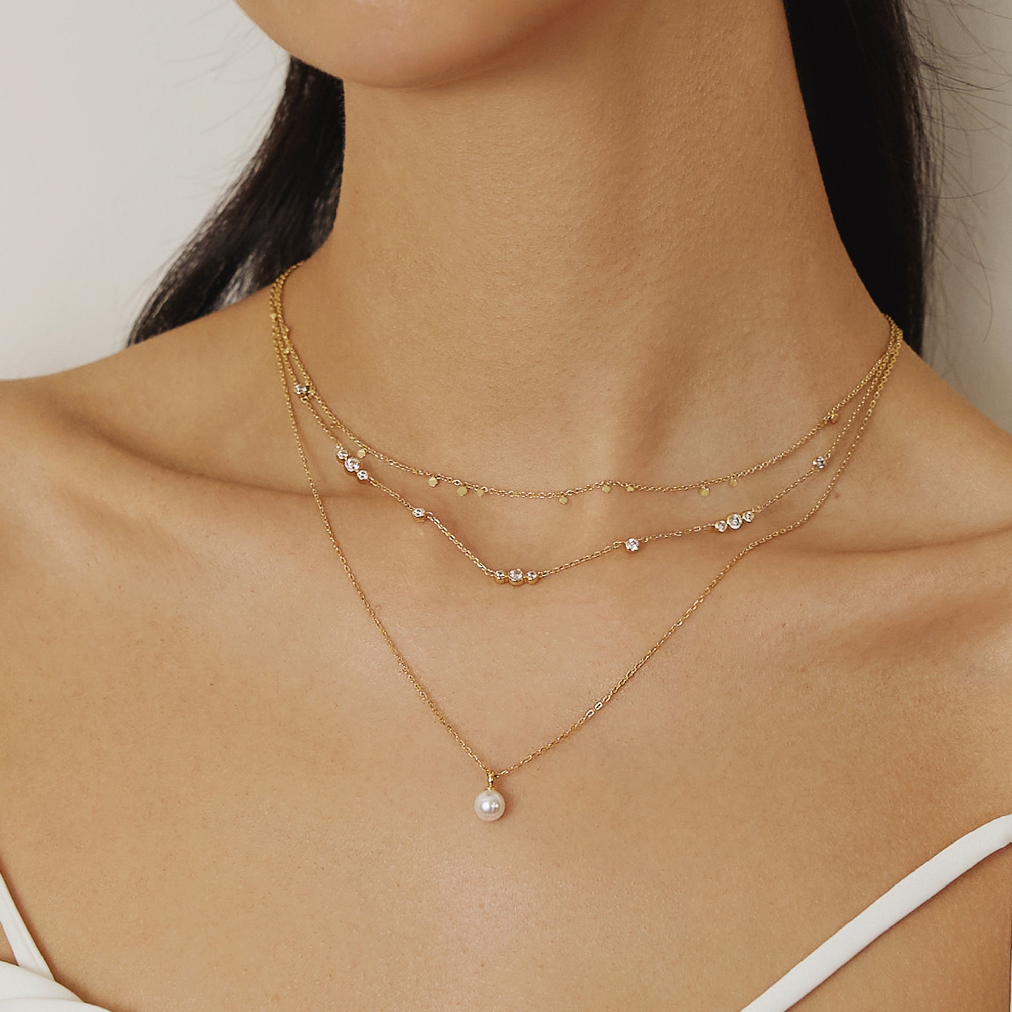 Ania Haie Gold Mini Disc Drop Stacking Necklace