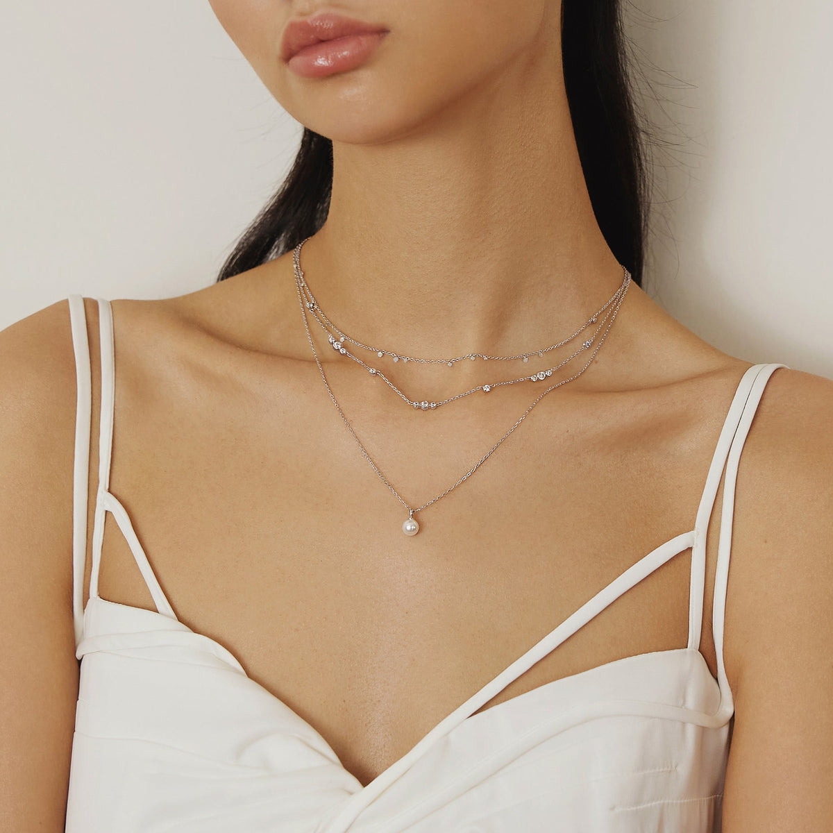 Ania Haie Silver Mini Disc Drop Stacking Necklace