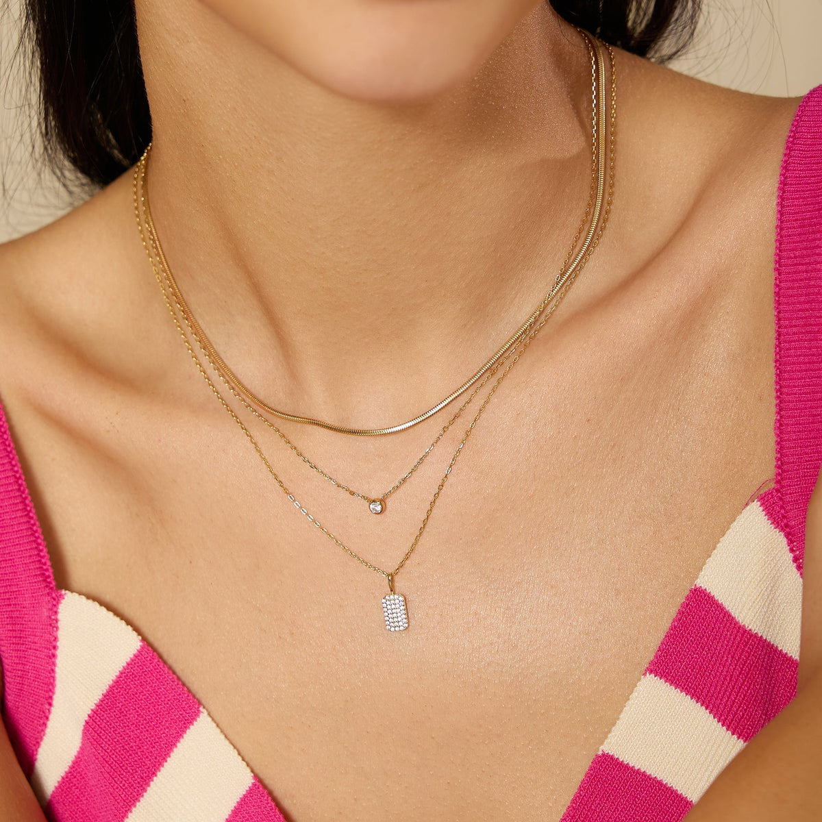 Ania Haie Gold Pave Pendant Necklace