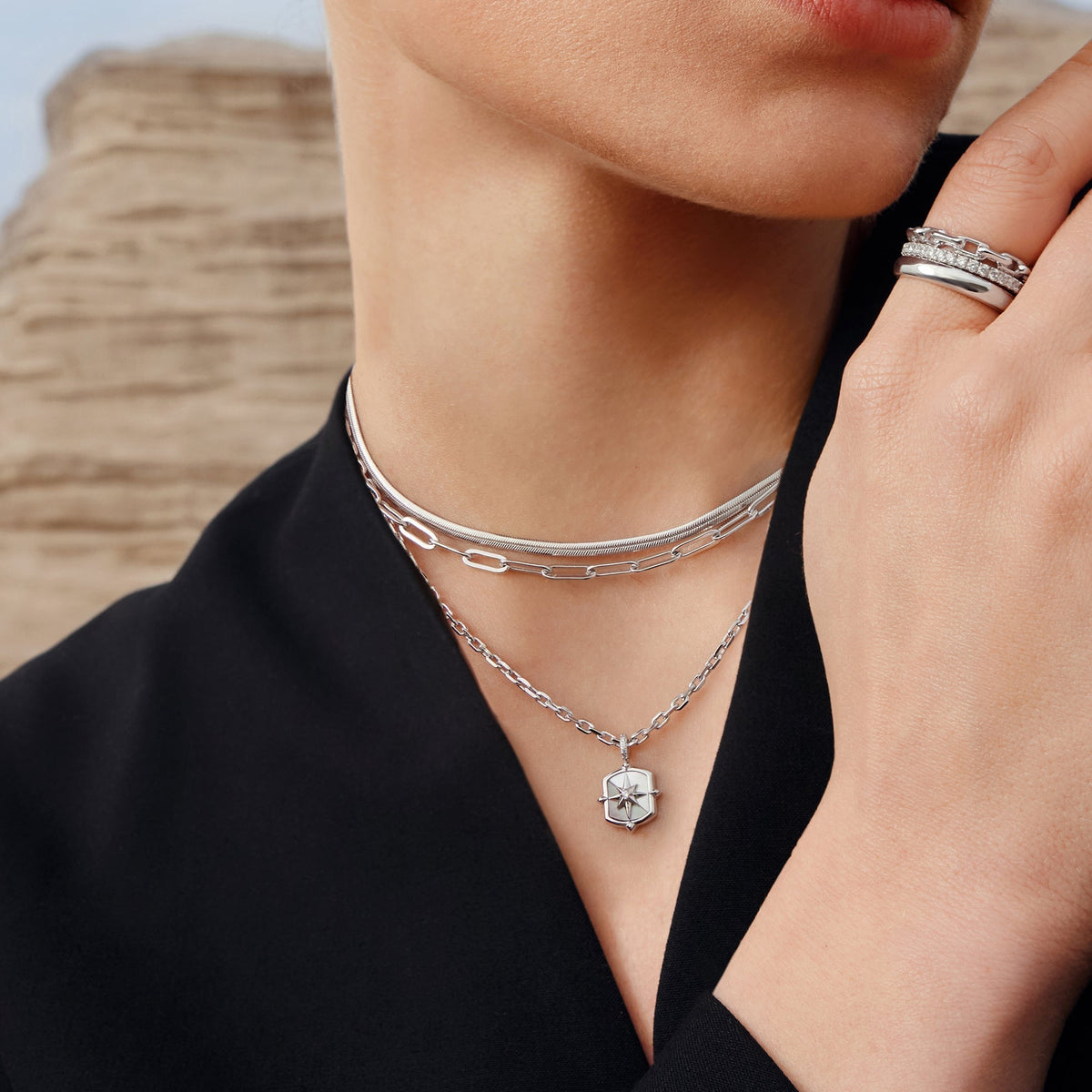 Ania Haie Silver Paper Clip Link Ring