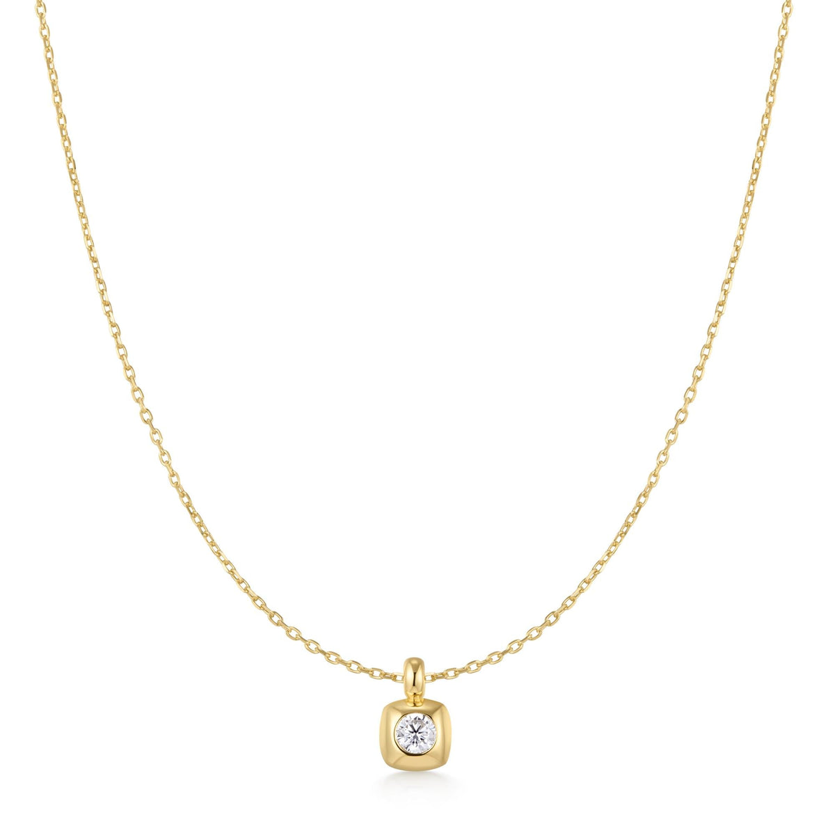 Ania Haie Gold Modern Bezel-Set Solitaire Necklace