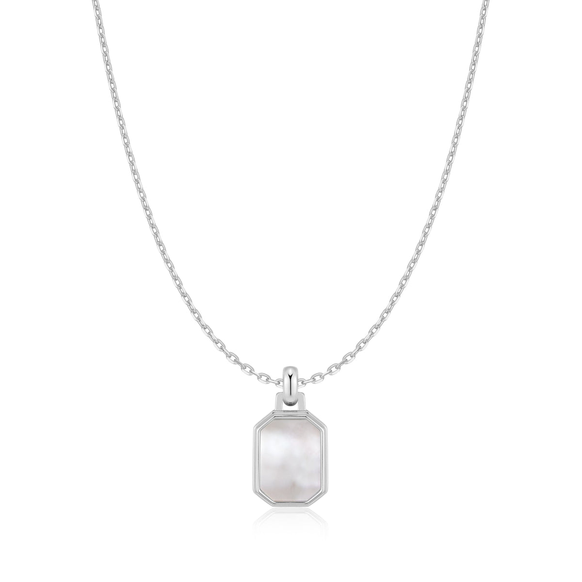 Ania Haie Silver Square Mother-of-Pearl Necklace