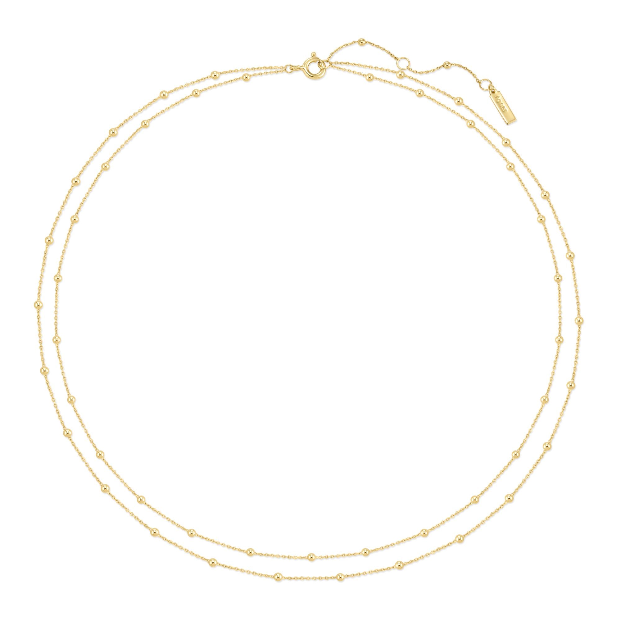 Ania Haie Gold Double Chain Bead Station Necklace