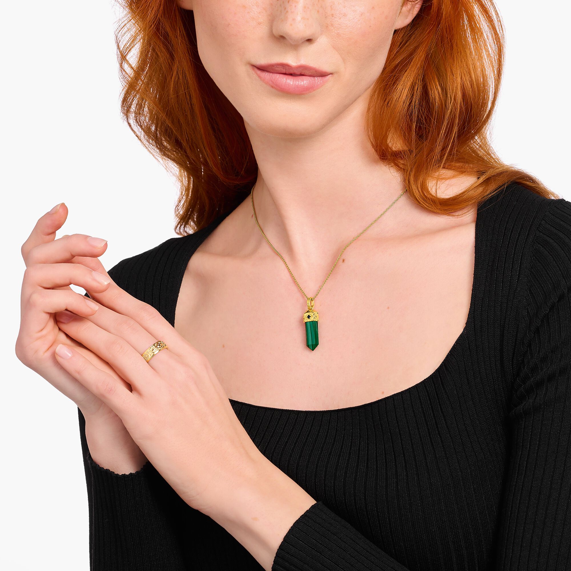 THOMAS SABO Malachite Crystal Pendant