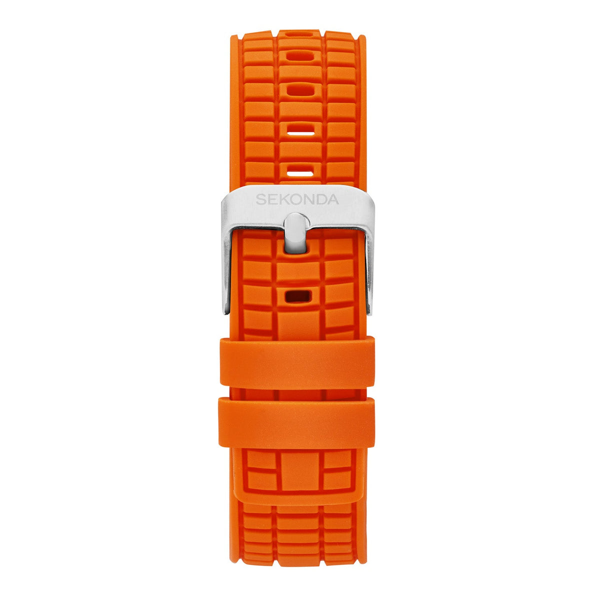 Sekonda Mens Octaire Black Dial Orange Rubber 40mm Watch